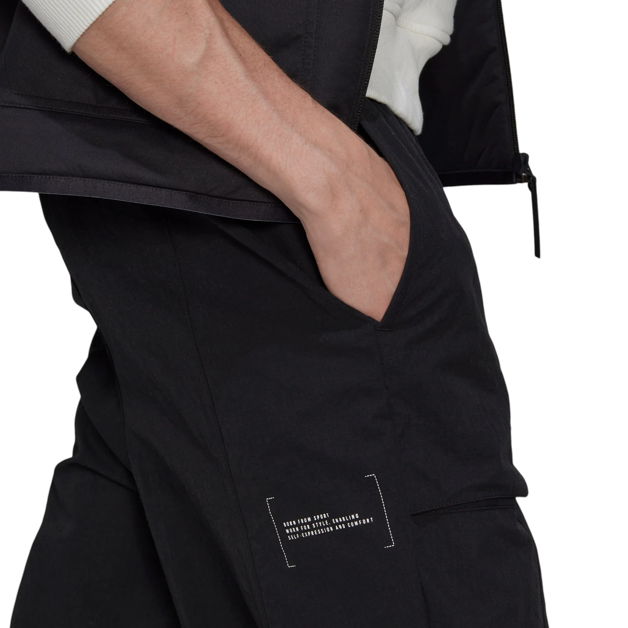 adidas Men's Cargo Track Pants Nylon Joggers - Black - Image 5