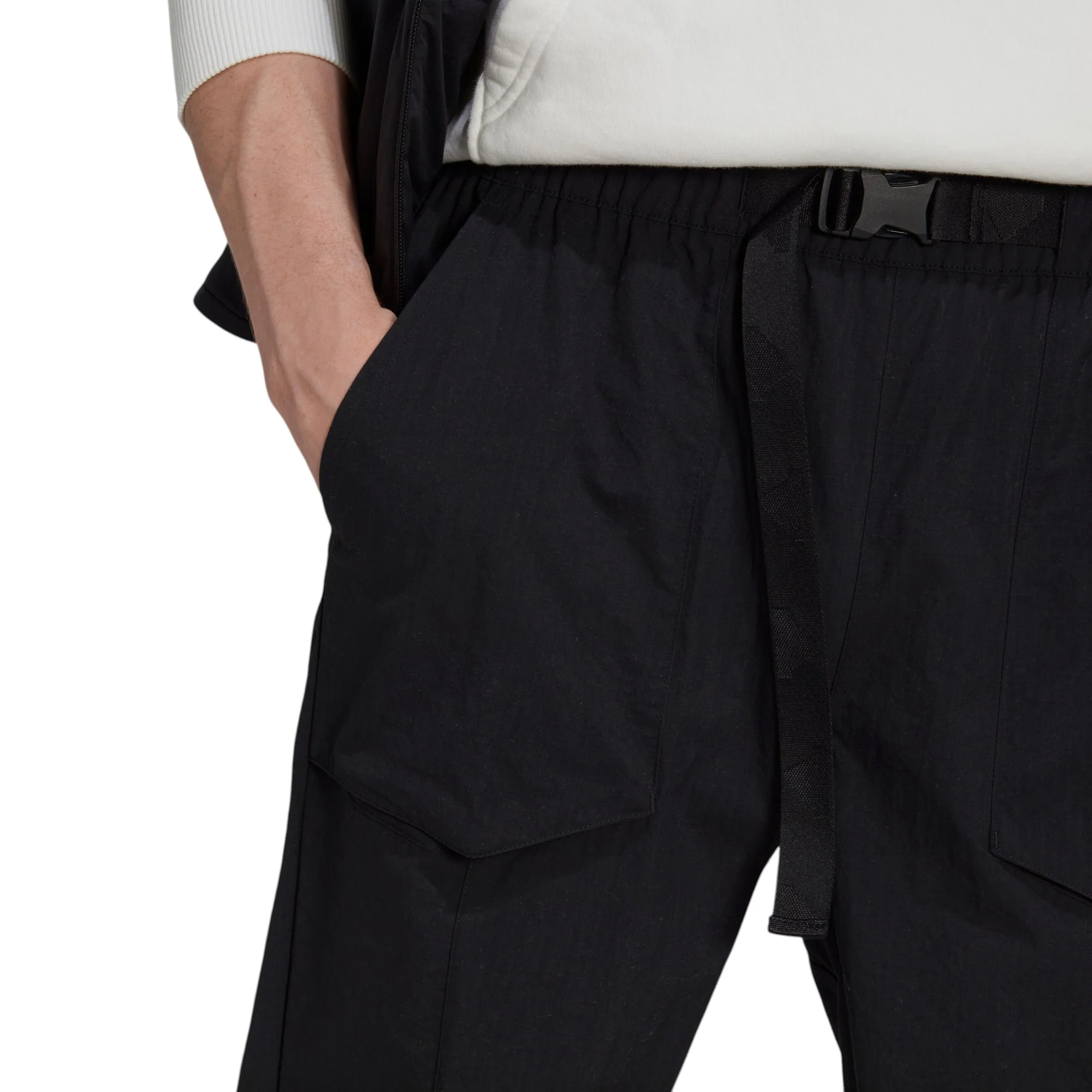 adidas Men's Cargo Track Pants Nylon Joggers - Black - Image 6