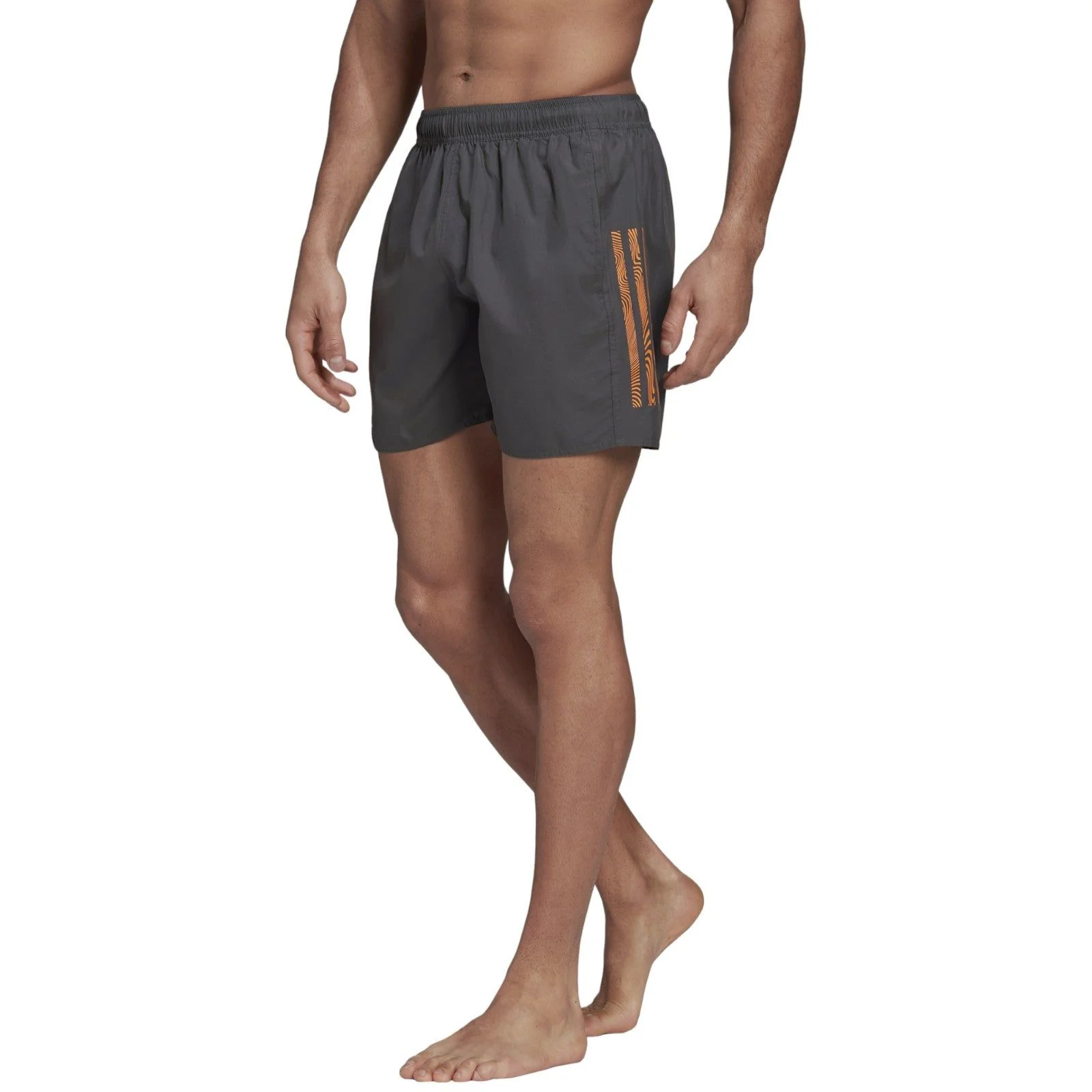 adidas Mid 3 Stripe CLX SI Swim Shorts - Grey