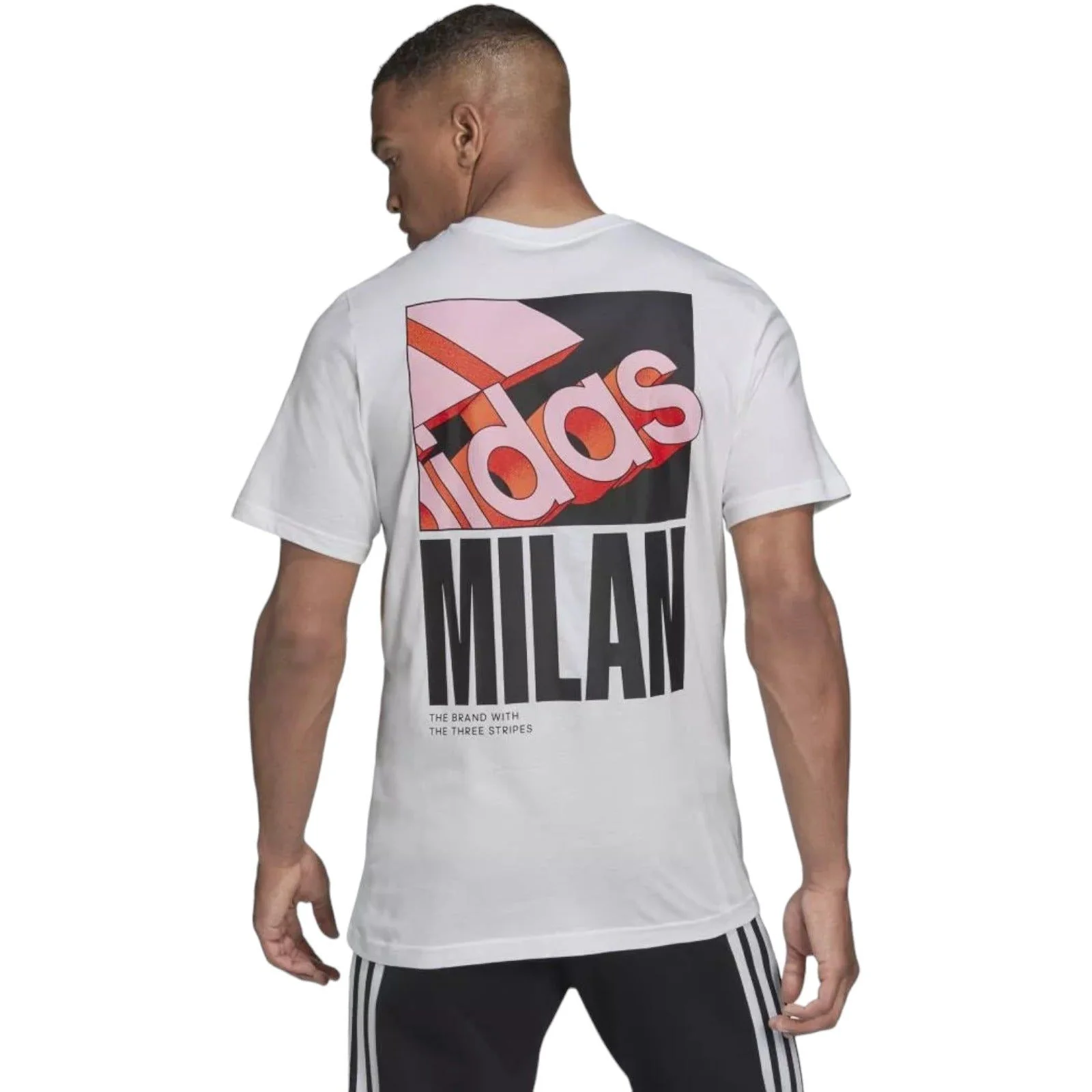 adidas Milan Graphic Print Logo T-Shirt - White