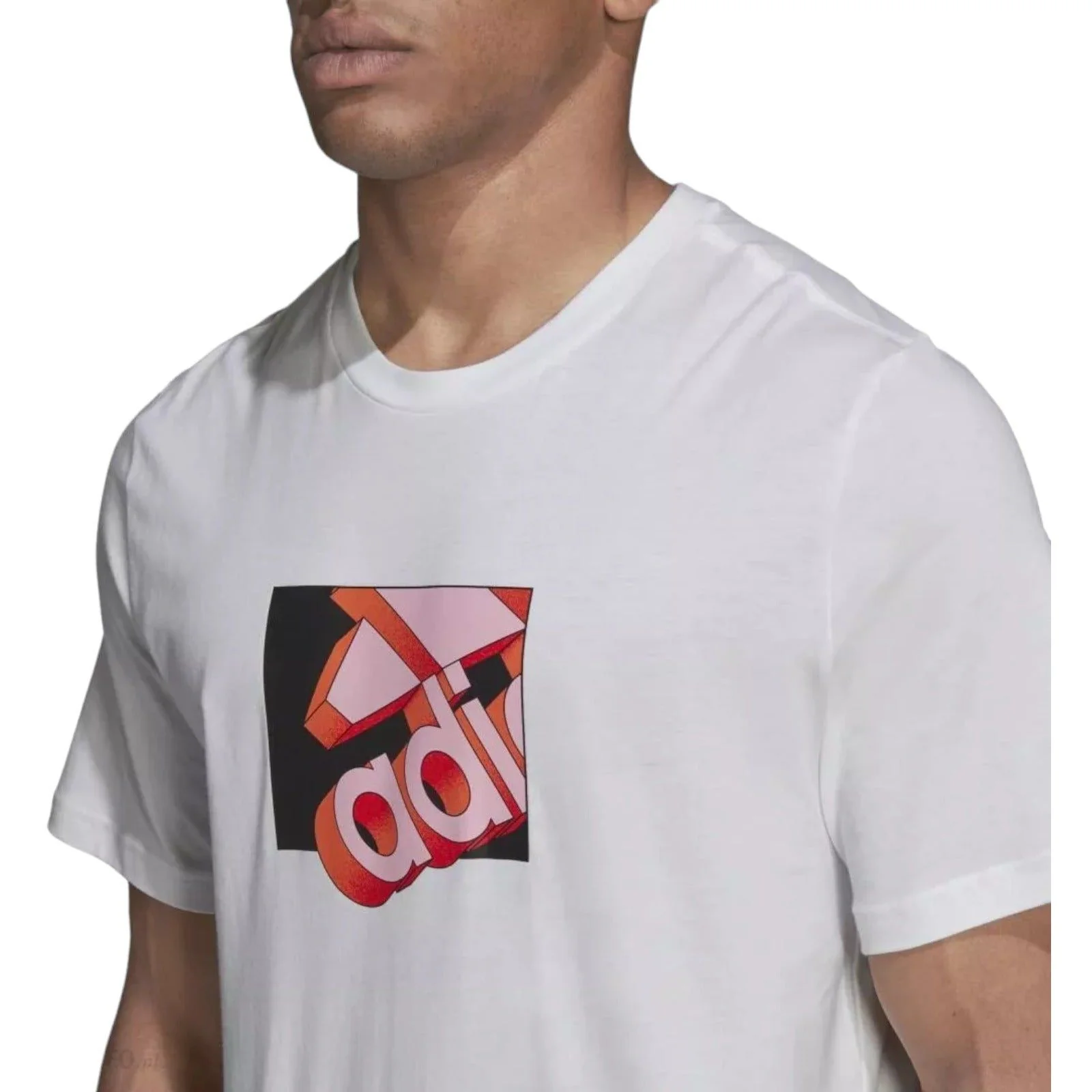adidas Milan Graphic Print Logo T-Shirt - White - Image 4