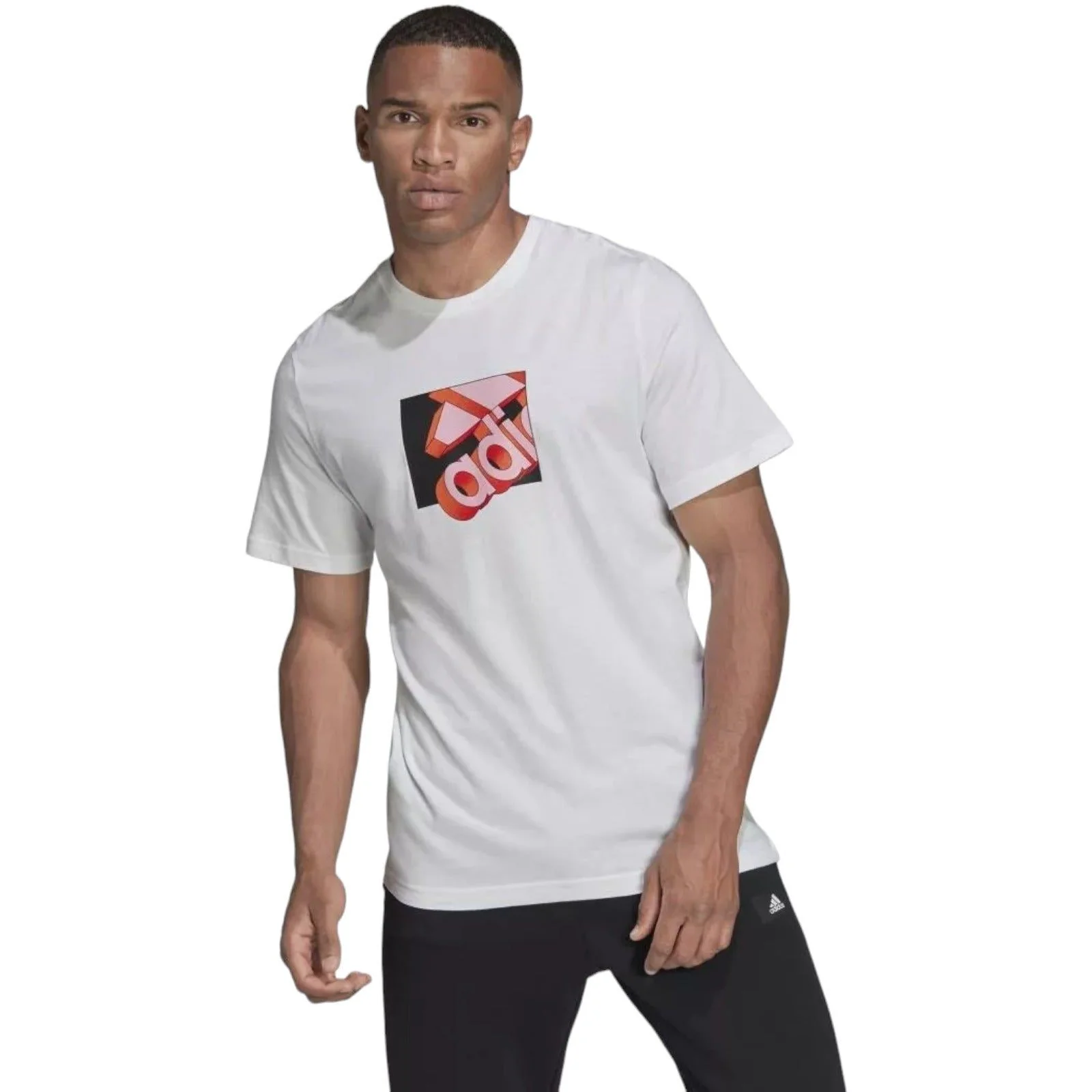 adidas Milan Graphic Print Logo T-Shirt - White - Image 5