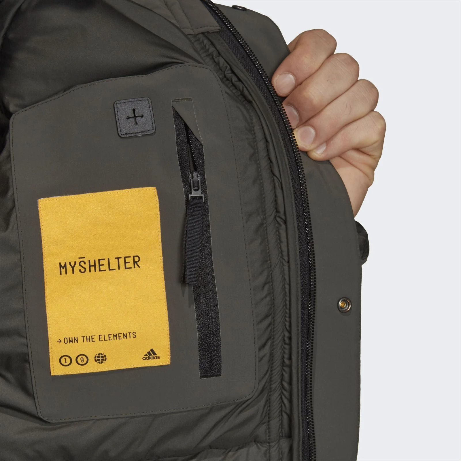 adidas MYSHELTER Climaheat Parka Down Jacket - Green - Image 6