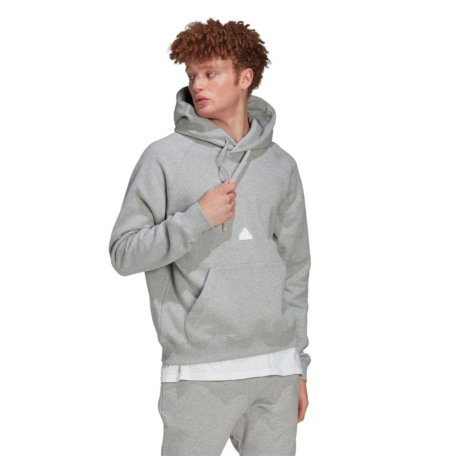 adidas New Fleece Sweat Hoodie - Medium Grey Heather - Image 2