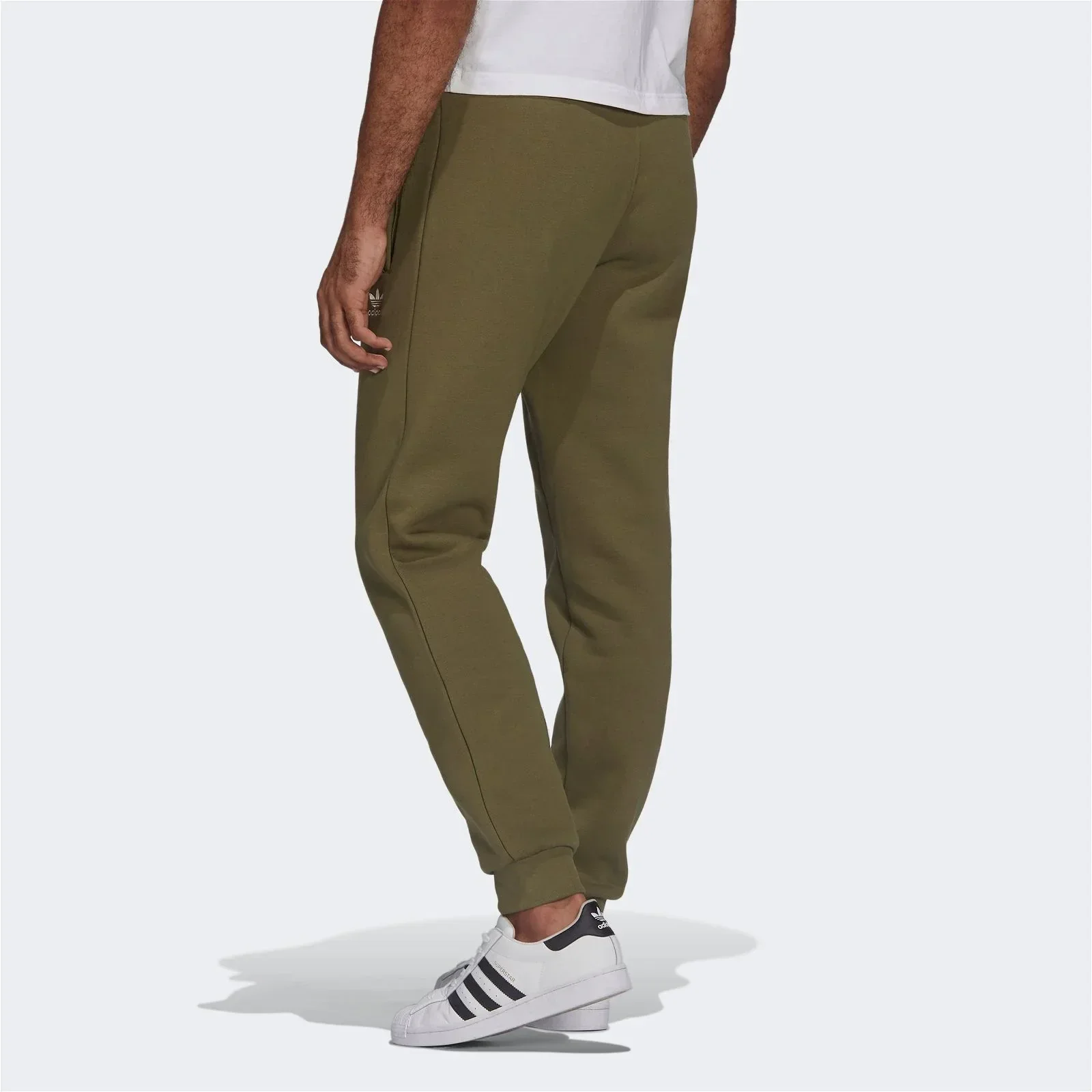 adidas Origina;s Adicolor Essentials Trefoil Joggers - Focus Olive Green - Image 3