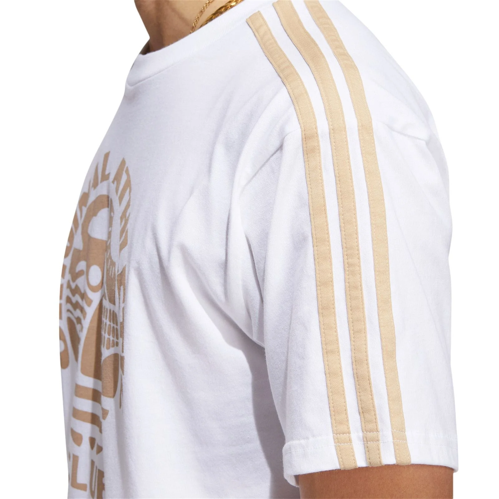 adidas Original Athletic Club 3-Stripes Tee - White / Magic Beige - Image 6