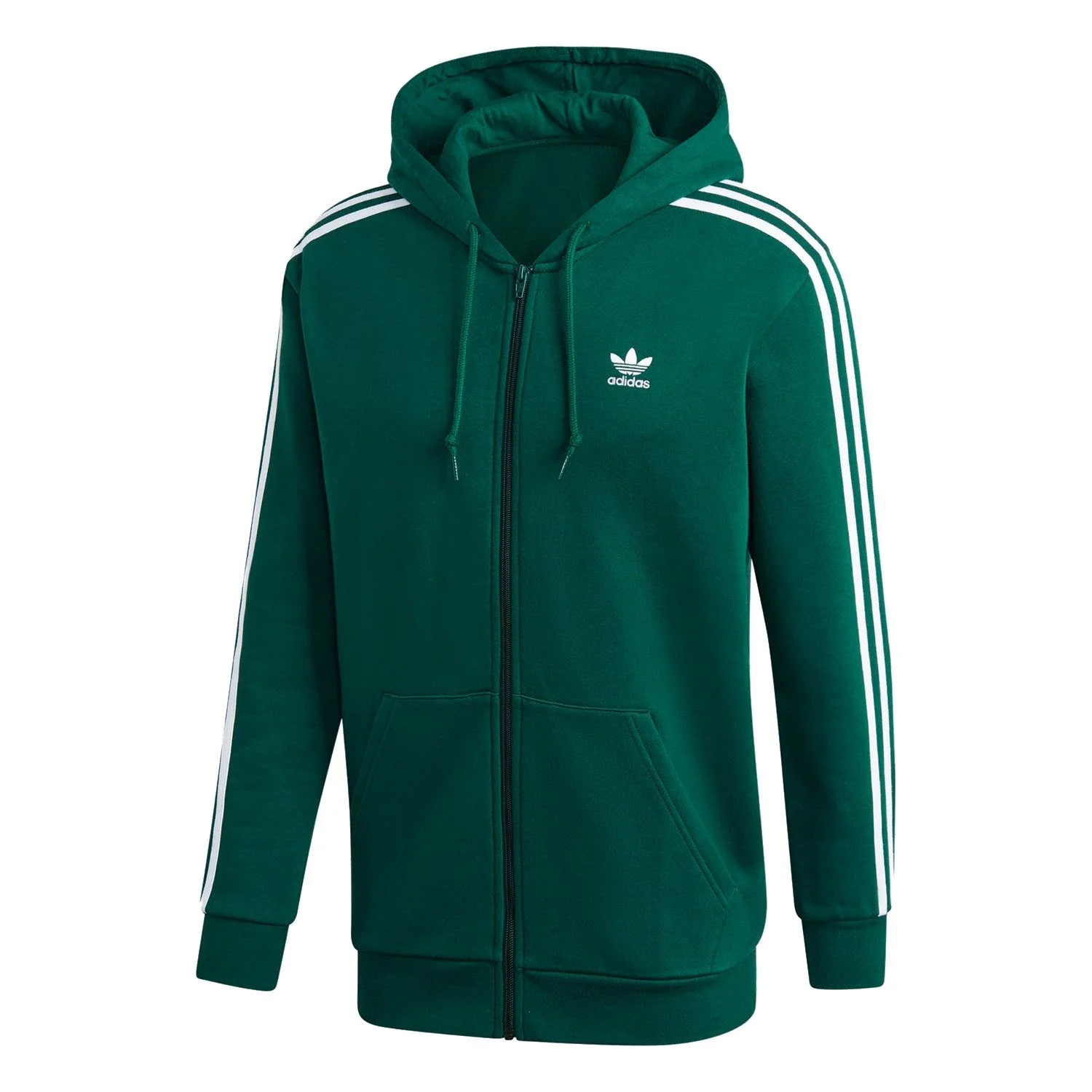 adidas Originals 3-Stripe Full Zip Hoodie - Green