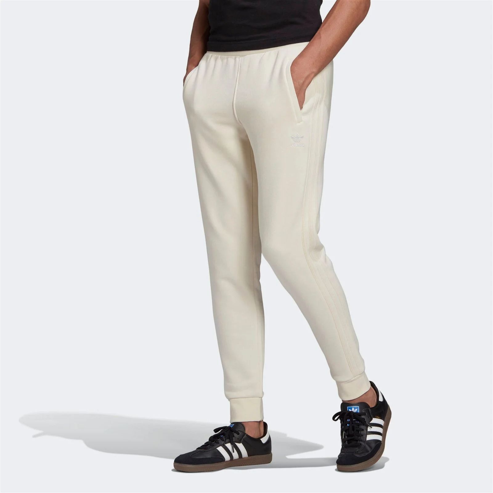 adidas Originals 3 Stripe Non Dyed Joggers - Off White - Image 2