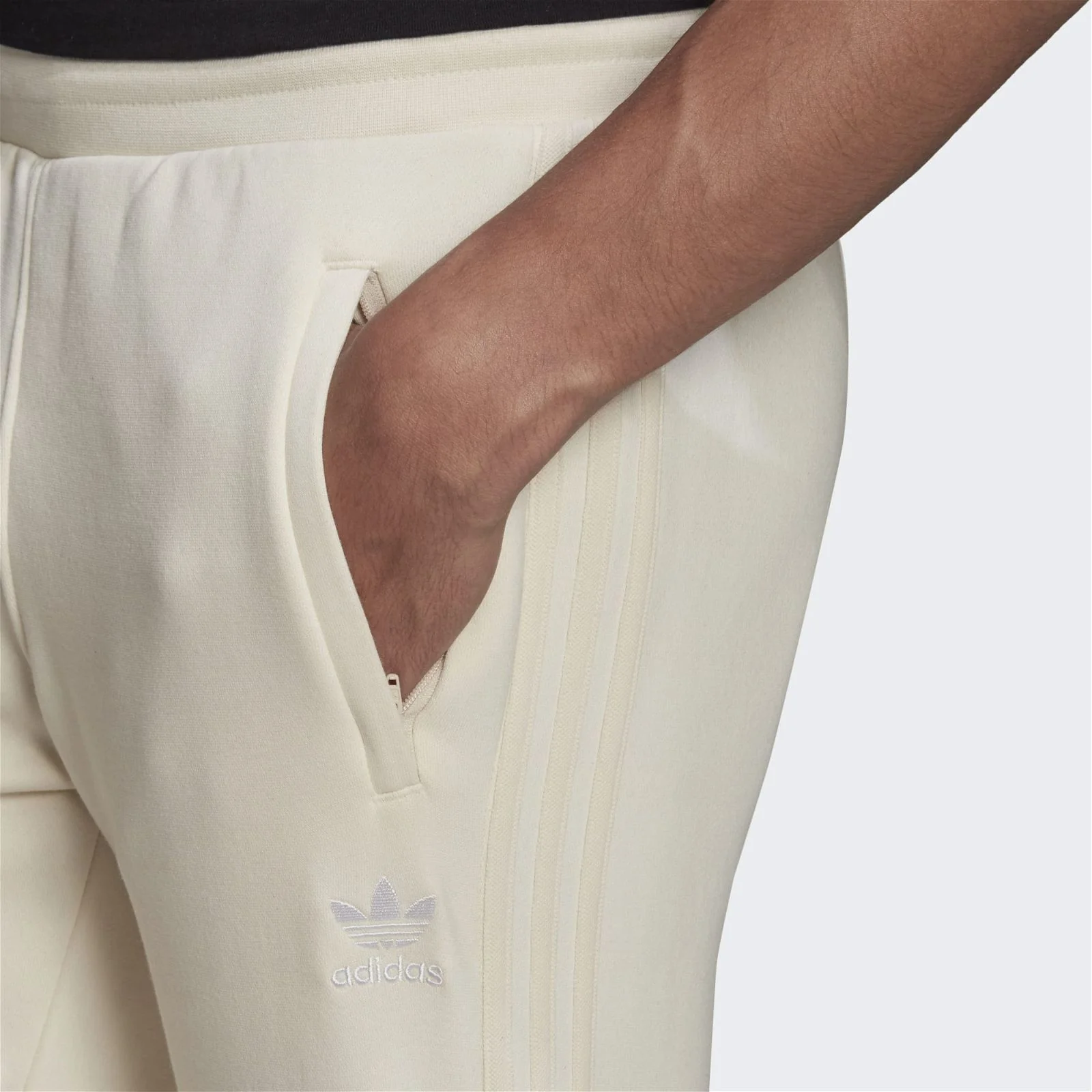 adidas Originals 3 Stripe Non Dyed Joggers - Off White - Image 4
