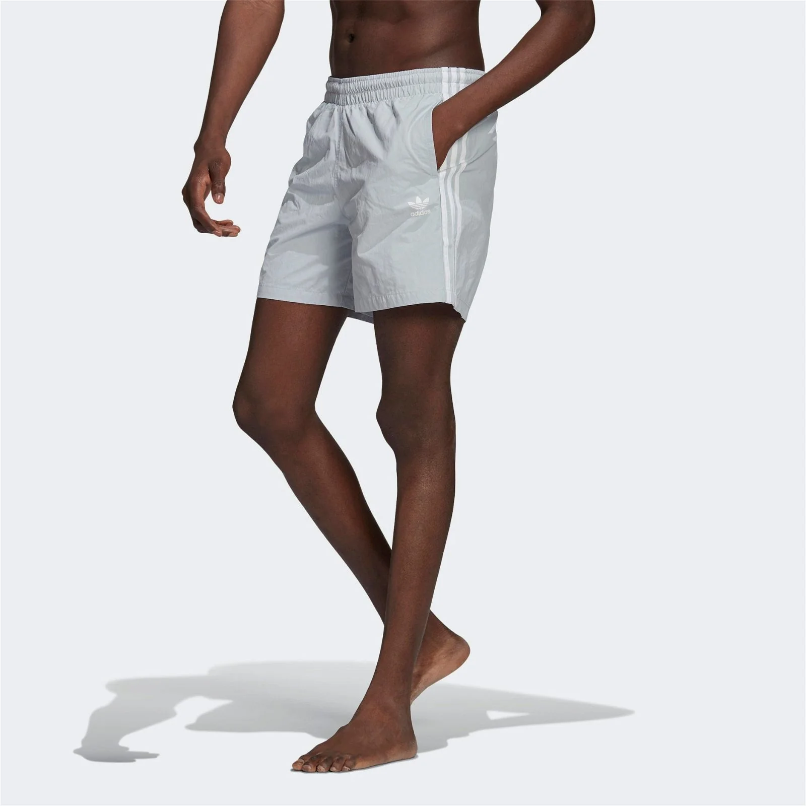 adidas Originals 3-Stripe Swim Shorts - Halo Blue - Image 2