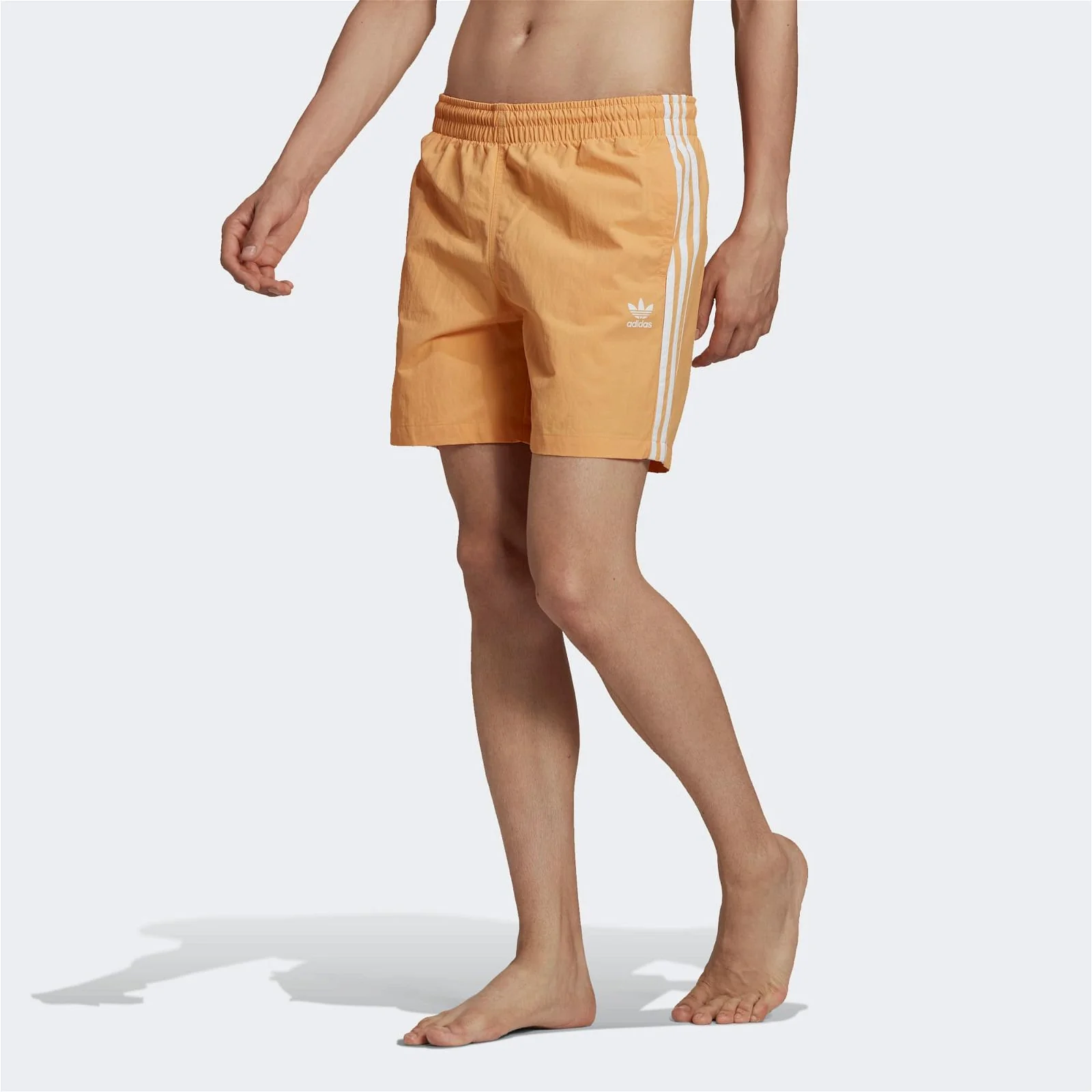 adidas Originals 3-Stripe Swim Shorts - Hazy Orange - Image 2
