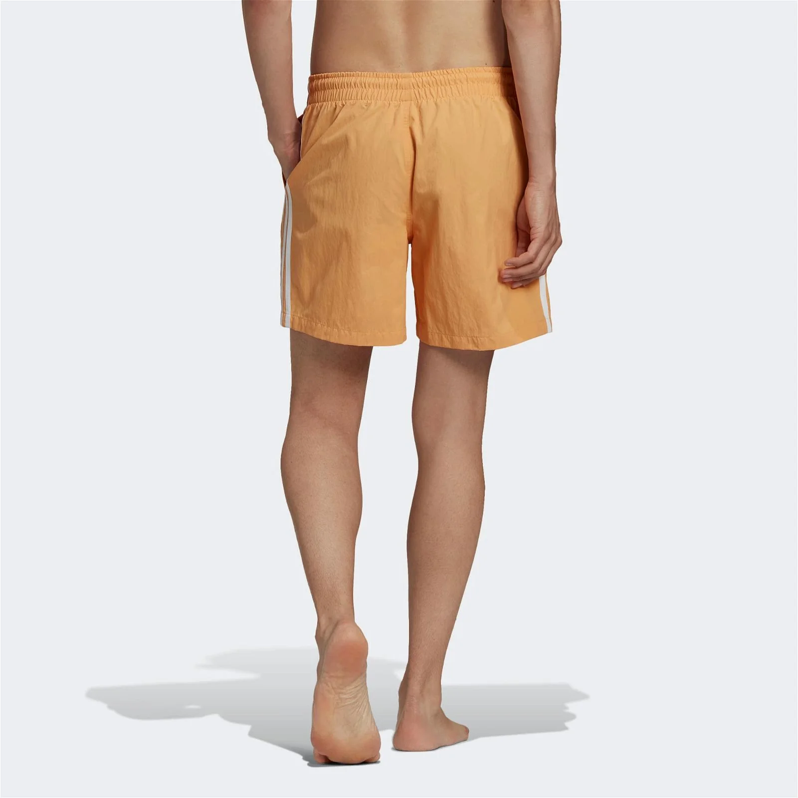adidas Originals 3-Stripe Swim Shorts - Hazy Orange - Image 3