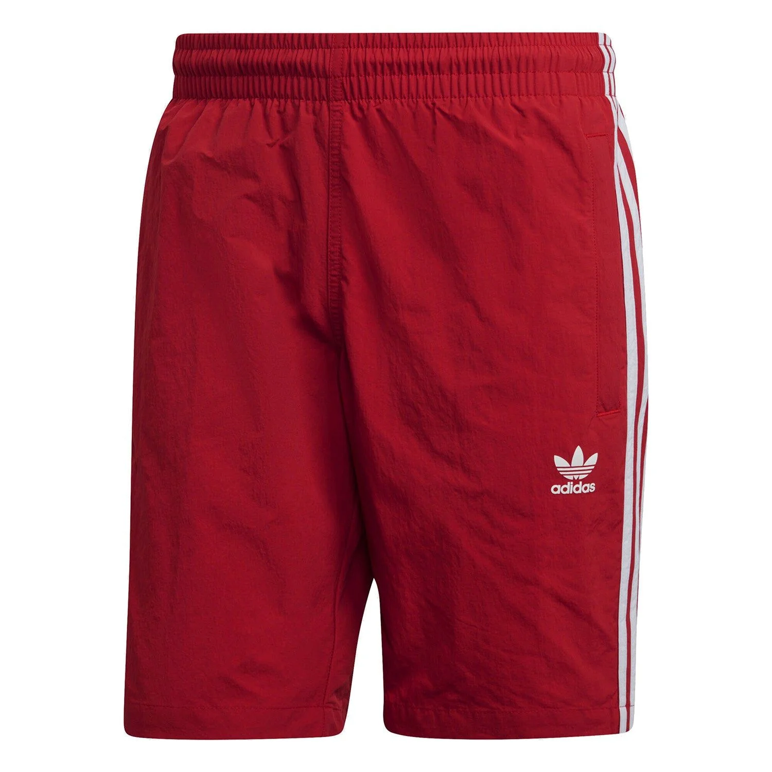 adidas Originals 3 Stripe Swim Shorts - Red