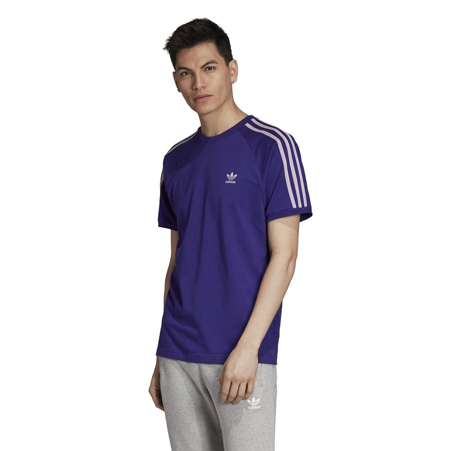 adidas Originals 3 Stripe T Shirt - Collegiate Purple - Image 3