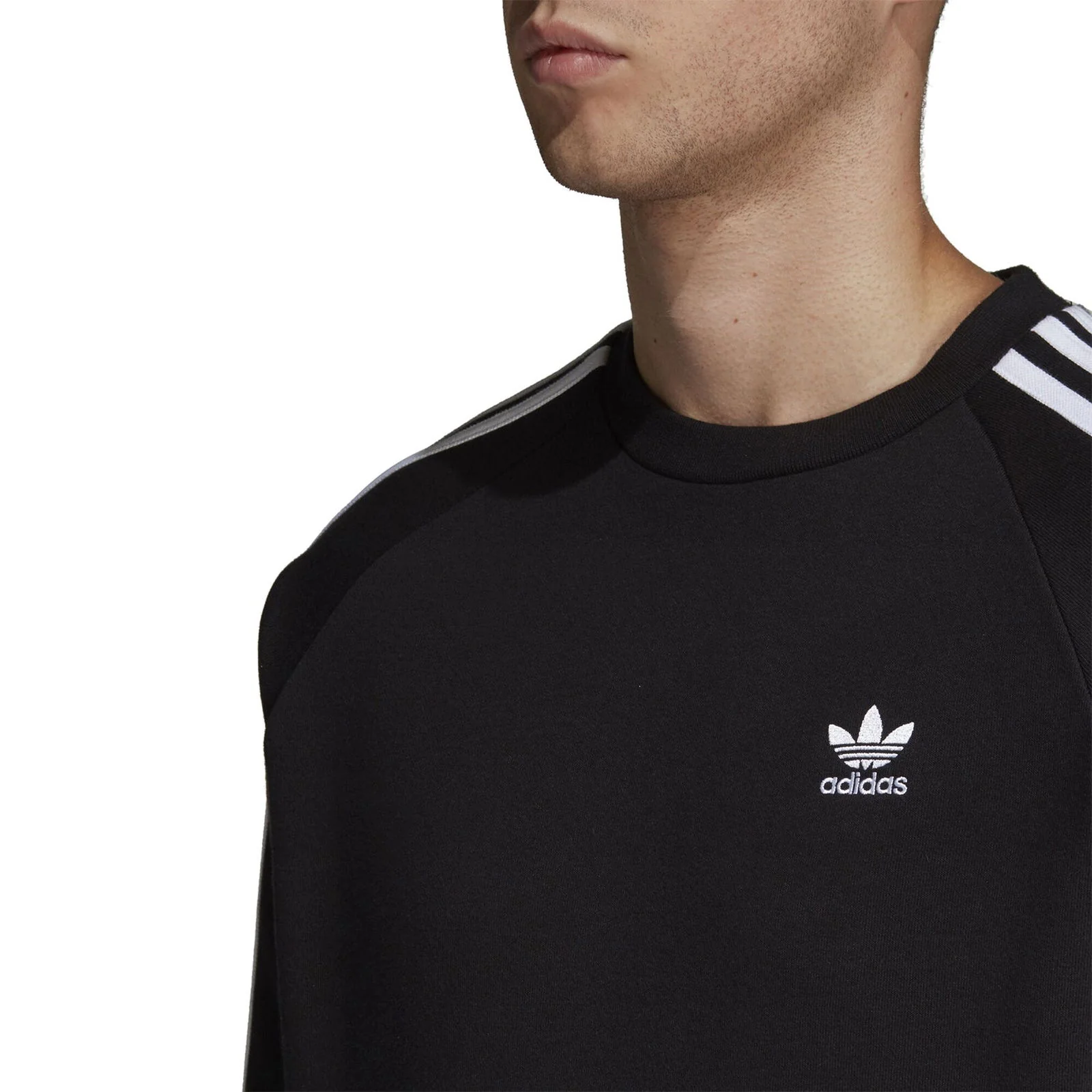 adidas Originals 3-Stripes Crewneck Sweatshirt - Black - Image 4