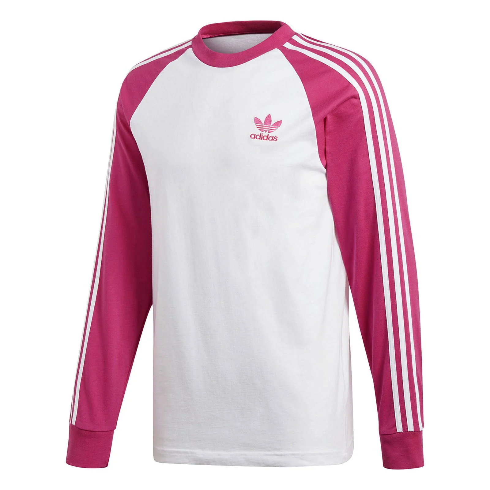 adidas Originals 3 Stripes Long Sleeve T Shirt - Pink