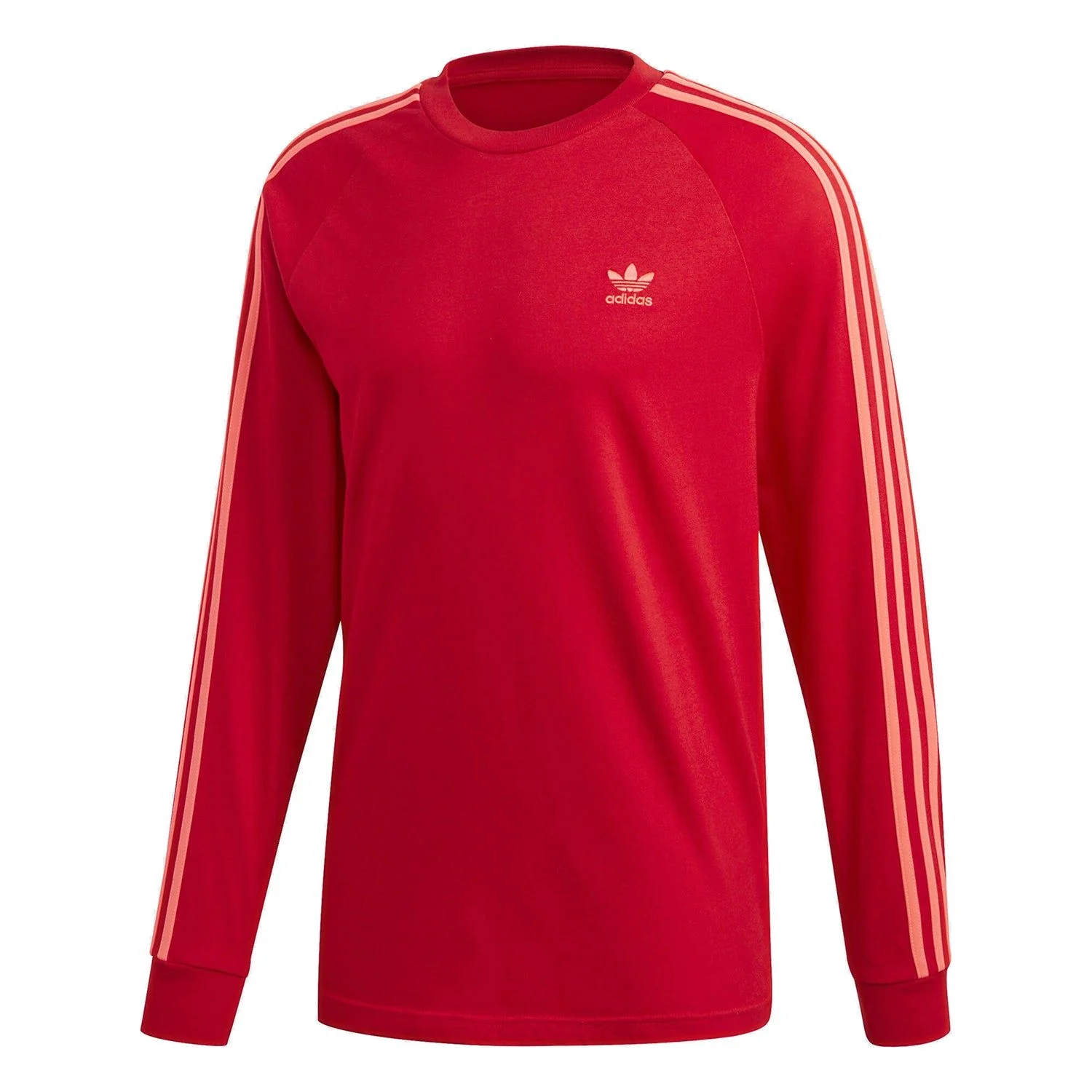adidas Originals 3-Stripes Long Sleeved T Shirt - Red