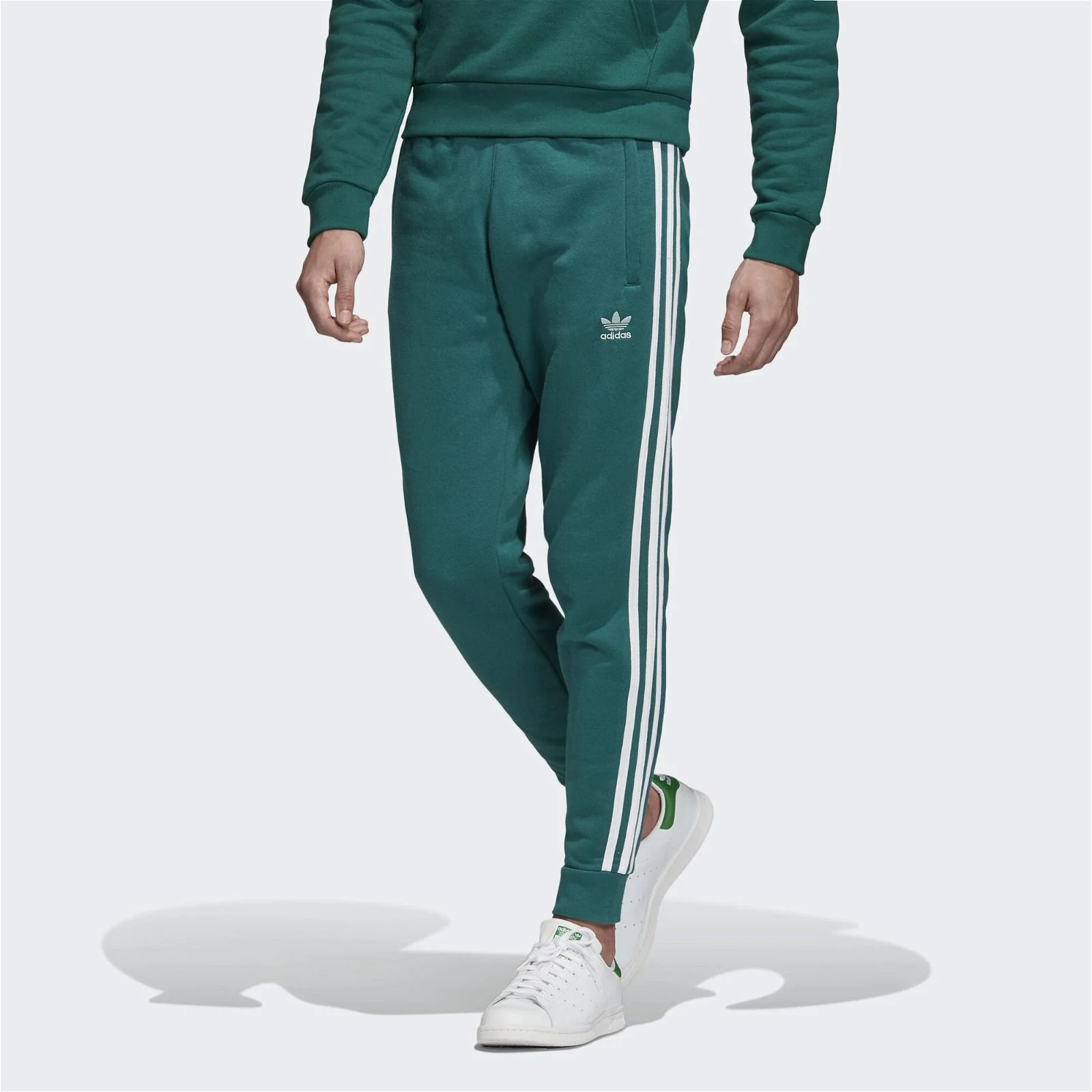 adidas Originals 3 Stripes Sweat Pants - Green - Image 3
