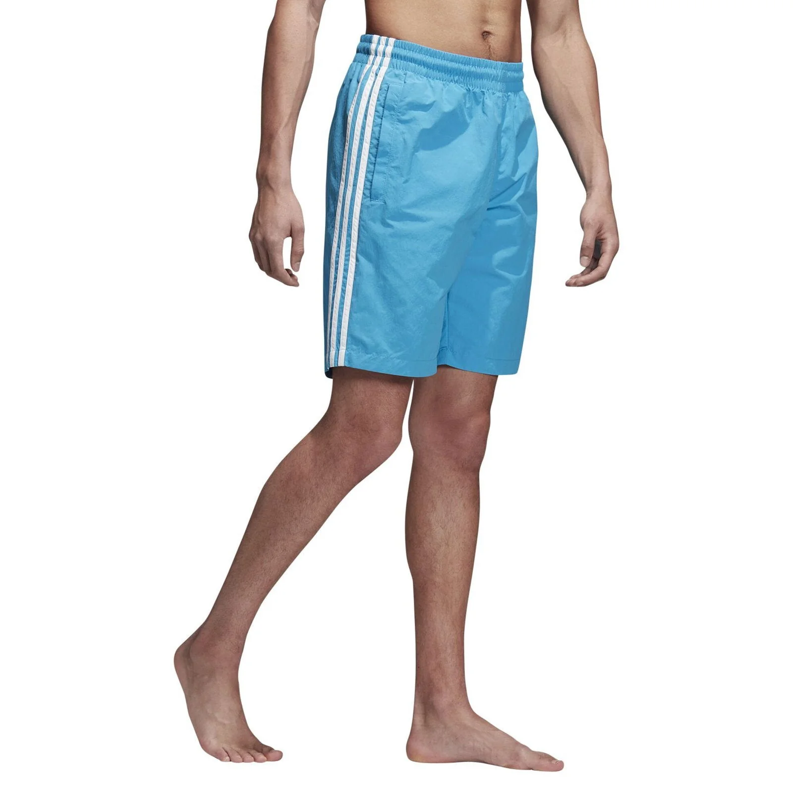 adidas Originals 3 Stripes Swim Shorts - Blue - Image 3
