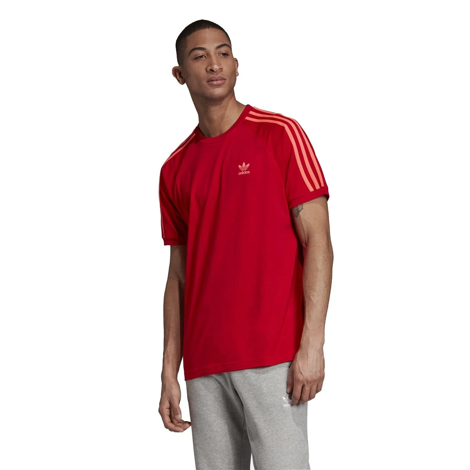 adidas Originals 3-Stripes T-Shirt - Scarlet - Image 3