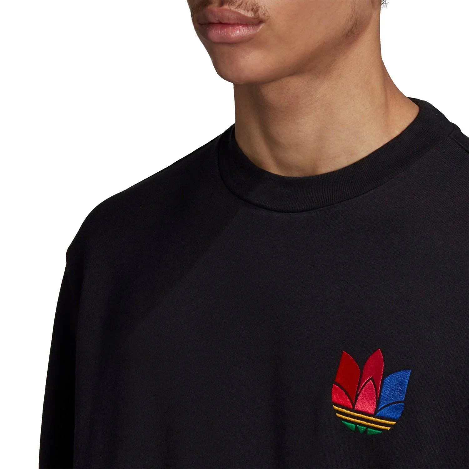 adidas Originals 3D Trefoil Graphic Crewneck Sweatshirt - Black - Image 4