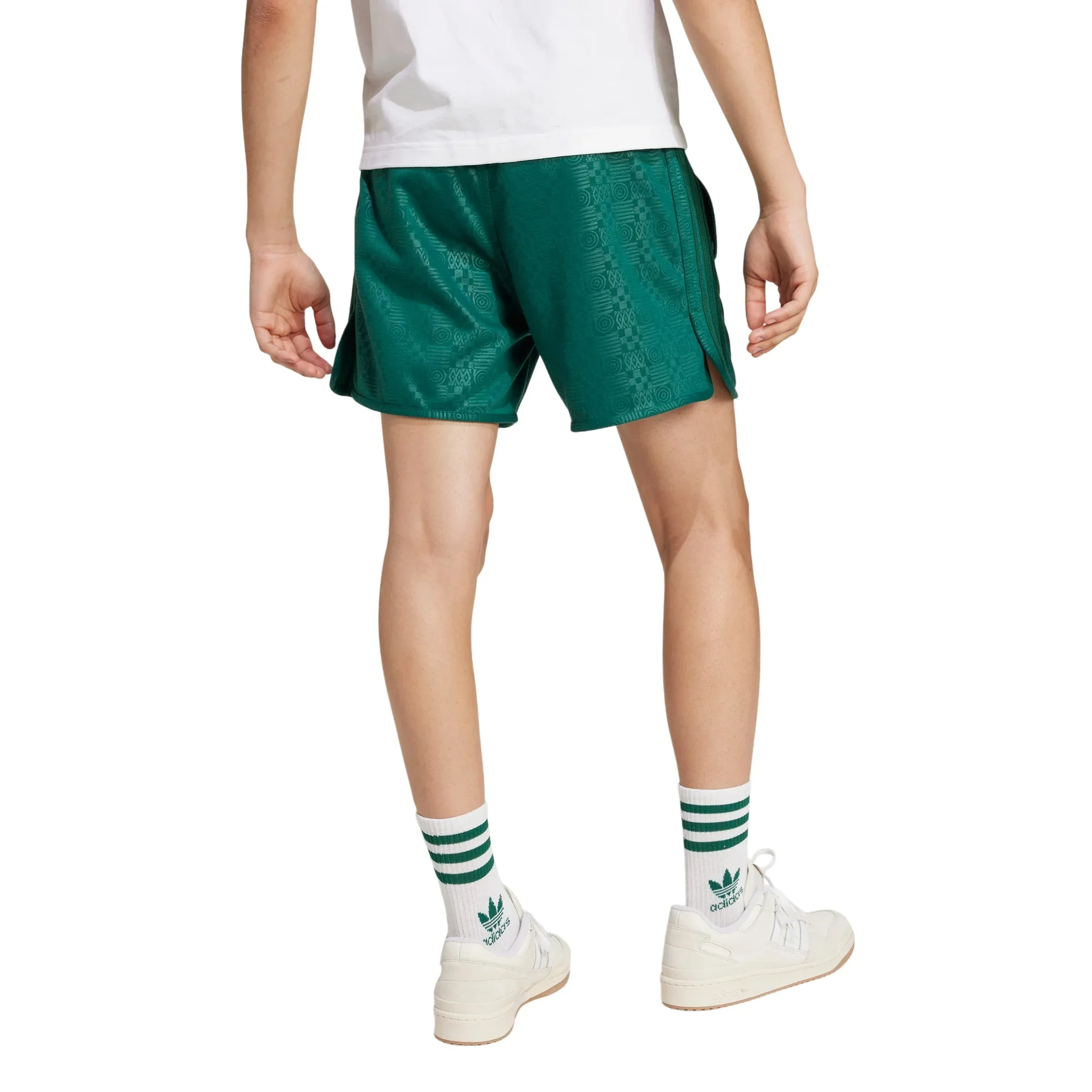 adidas Originals 80s Embossed 3-Stripes Sprinter Shorts - Collegiate Green - Image 3