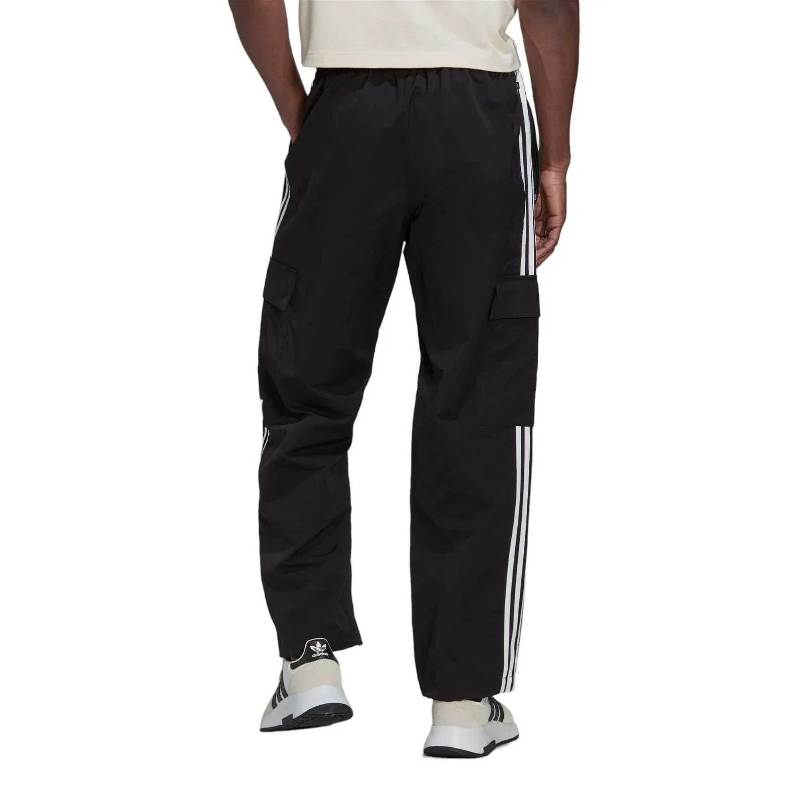 adidas Originals Adicolor 3-Stripes Cargo Pants - Black / White - Image 2
