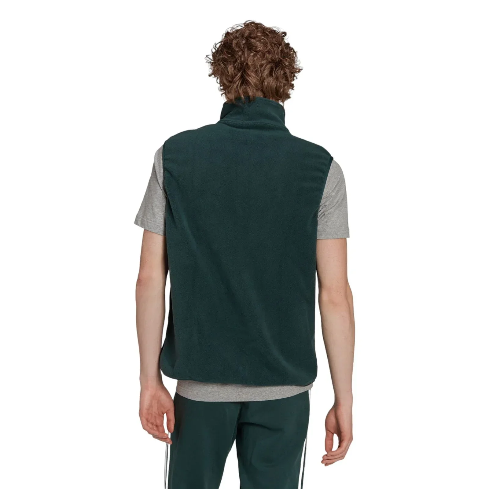 adidas Originals Adicolor 3-Stripes Fleece Gilet - Green - Image 3