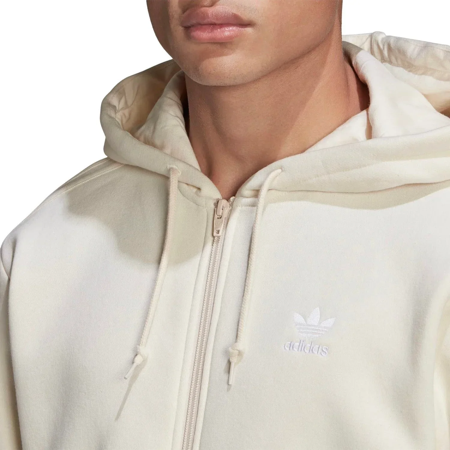 adidas Originals Adicolor 3-Stripes Full-Zip No-Dye Hoodie - White - Image 2