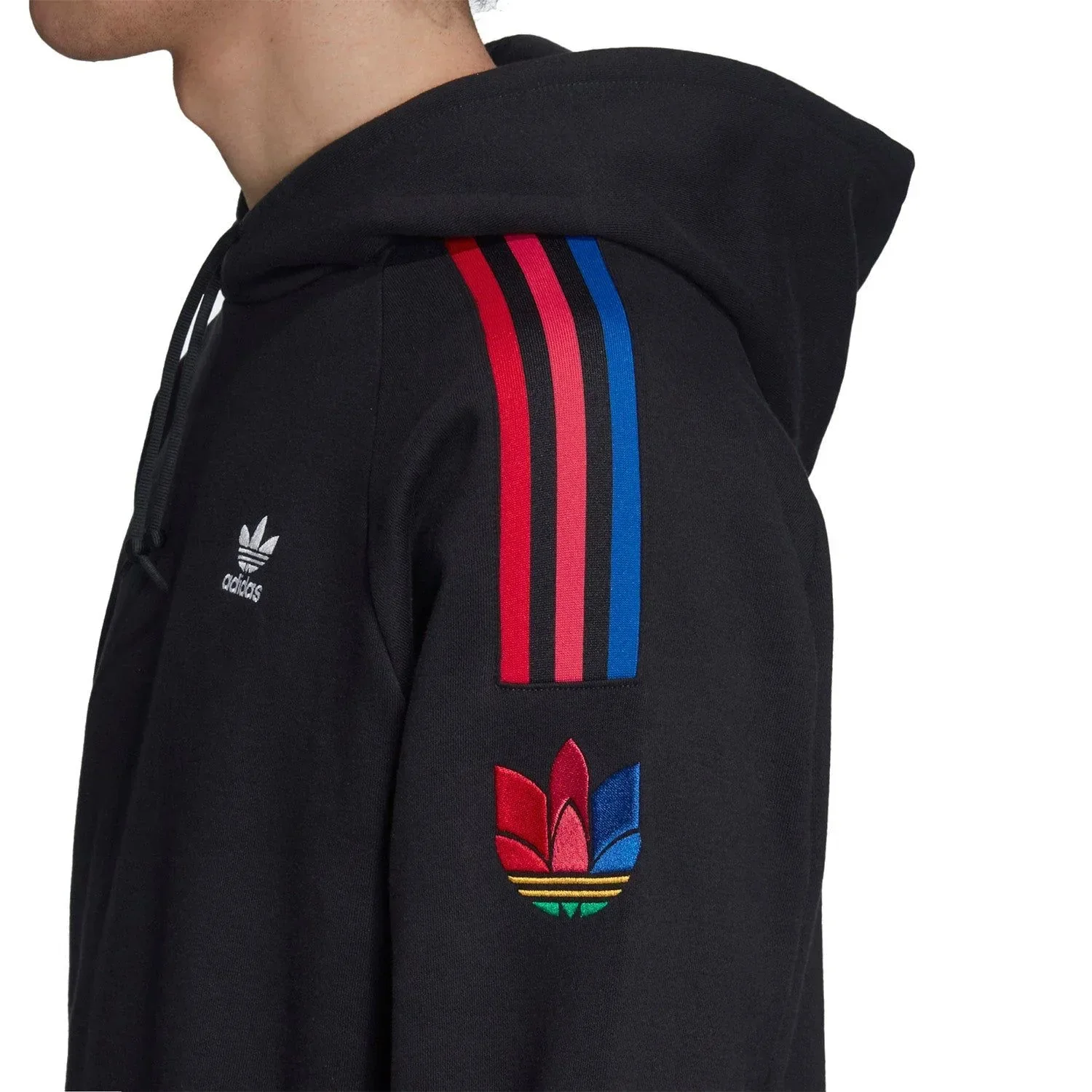adidas Originals Adicolor 3D Trefoil 3-Stripes Hoodie - Black - Image 4