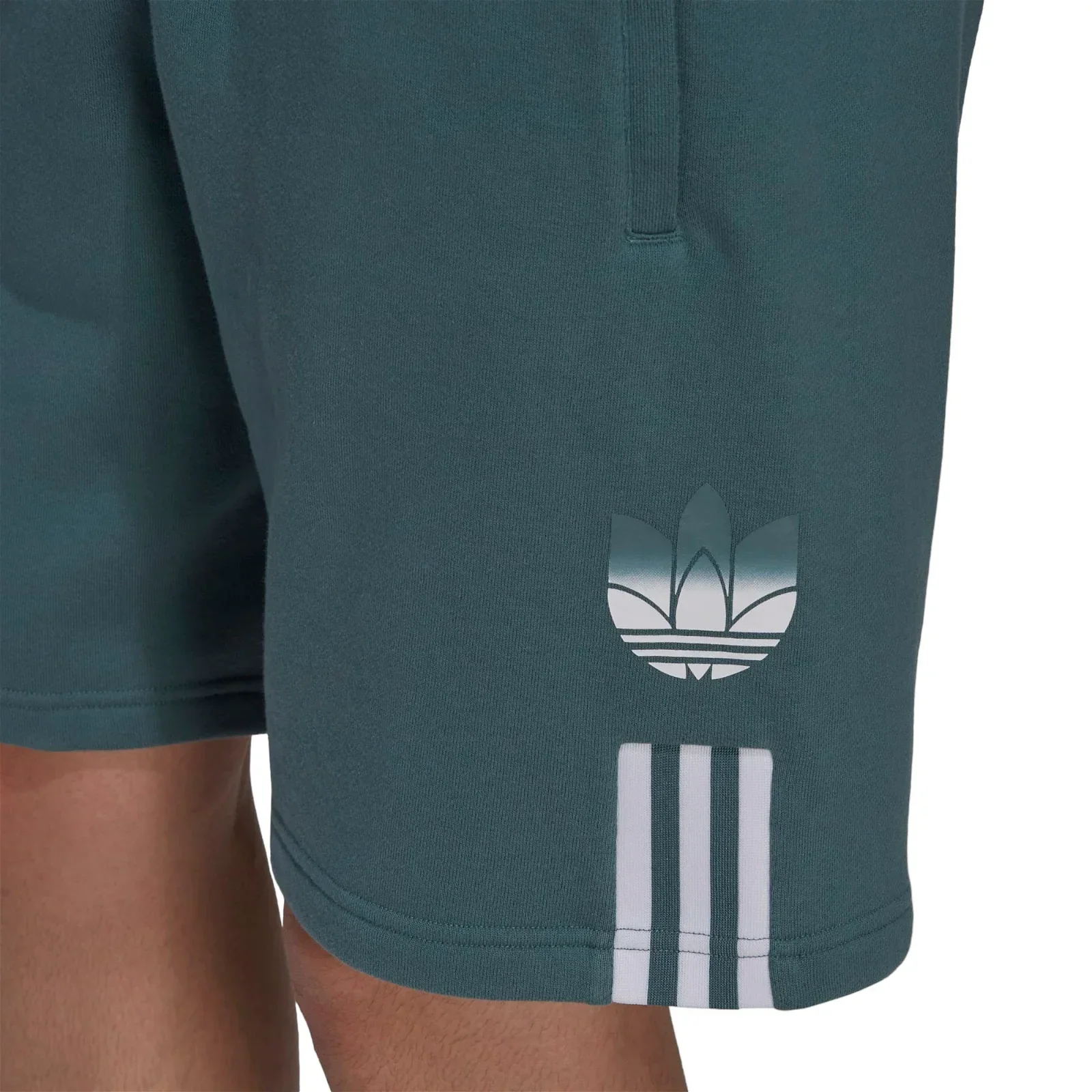 adidas Originals Adicolor 3D Trefoil Ombré Sweat Shorts - Green - Image 2