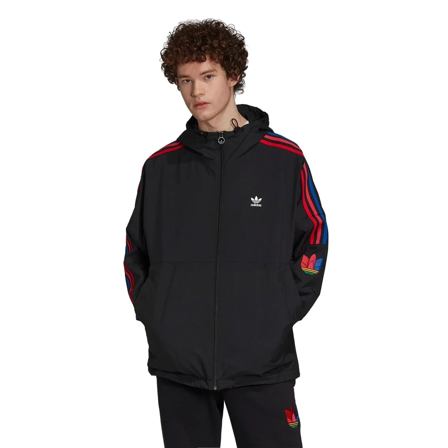 adidas Originals Adicolor 3D Trefoil Windbreaker - Black - Image 3