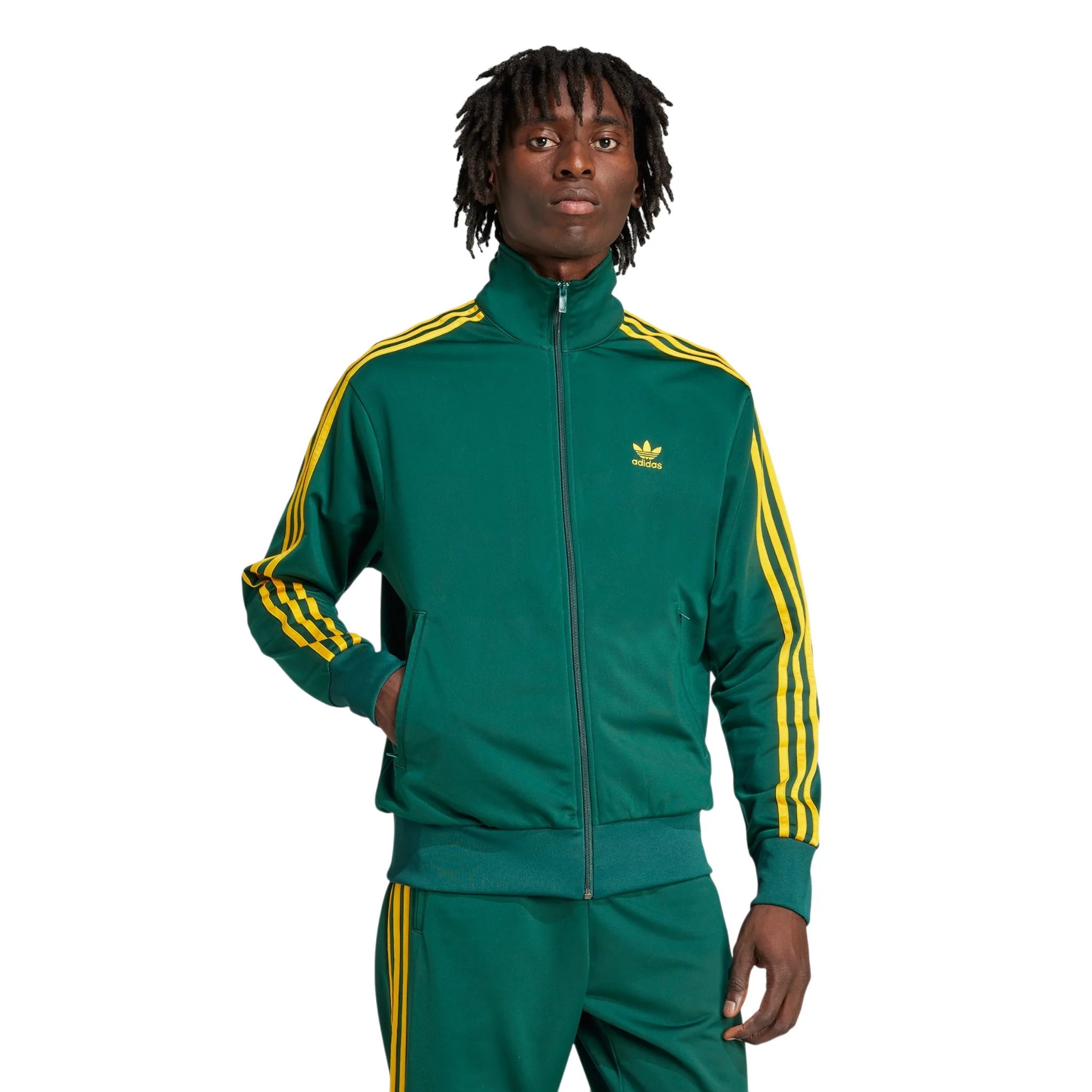 adidas Originals Adicolor Classics Firebird Track Top - Collegiate Green / Crew Yellow - Image 2