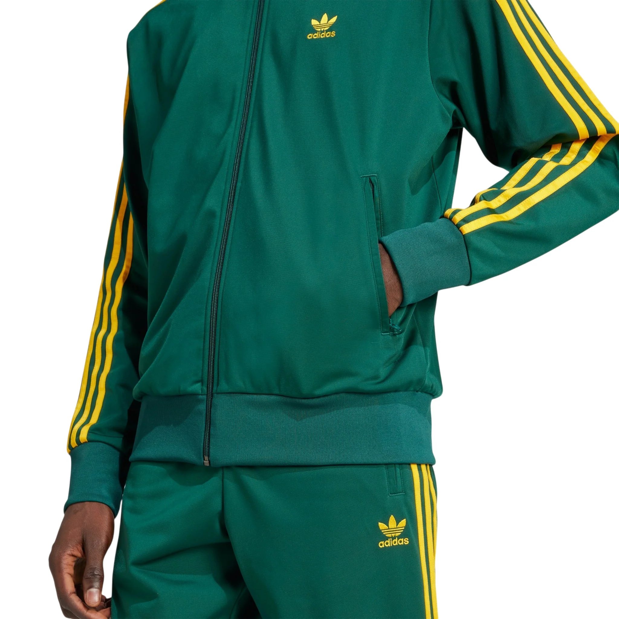 adidas Originals Adicolor Classics Firebird Track Top - Collegiate Green / Crew Yellow - Image 5
