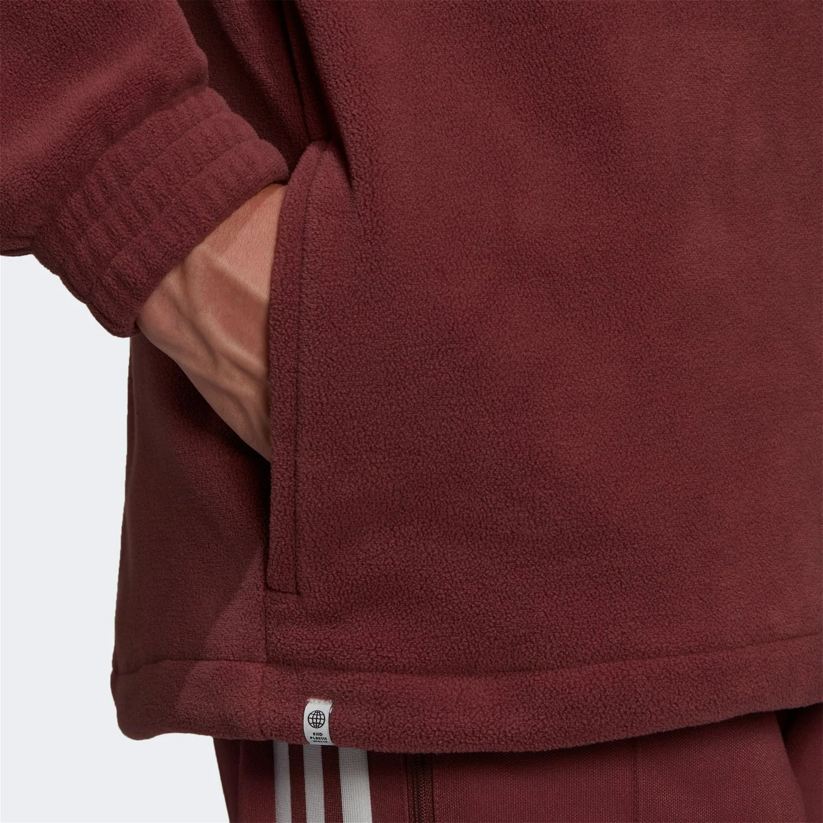 adidas Originals Adicolor Classics Teddy Fleece Half-Zip Jacket - Crimson - Image 5