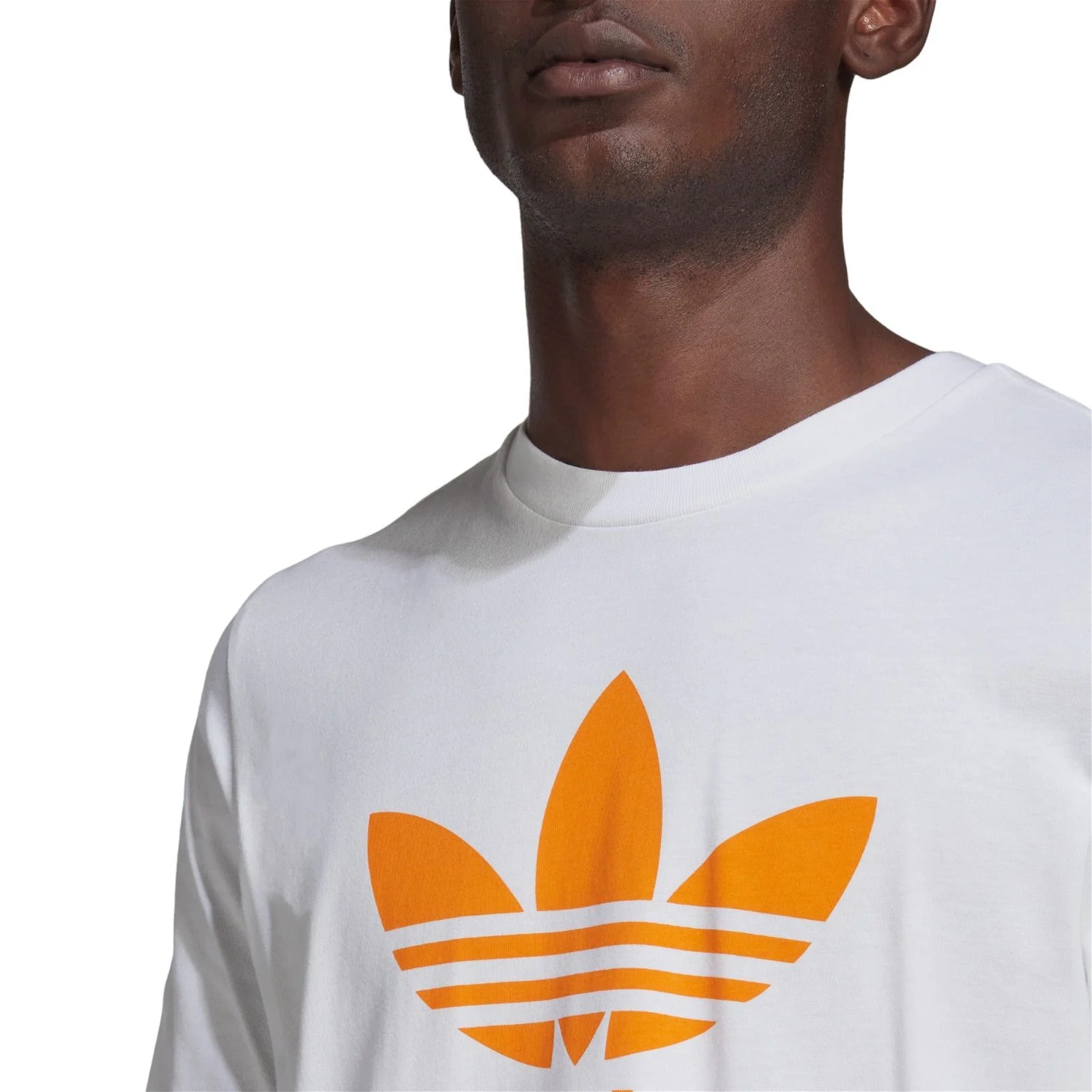 adidas Originals Adicolor Classics Trefoil Tee - White / Orange - Image 5
