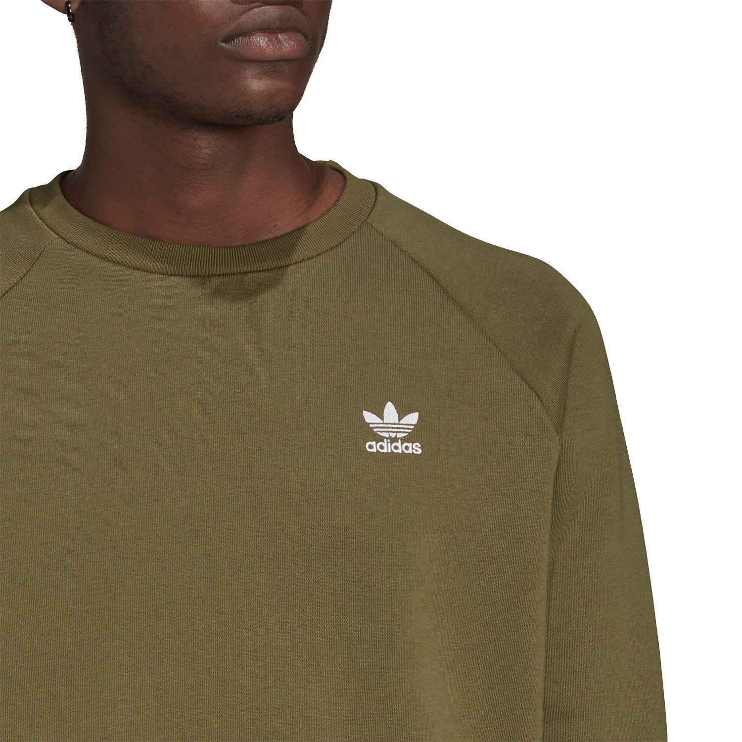 adidas Originals Adicolor Essentials Trefoil Crewneck Sweat - Focus Olive - Image 5
