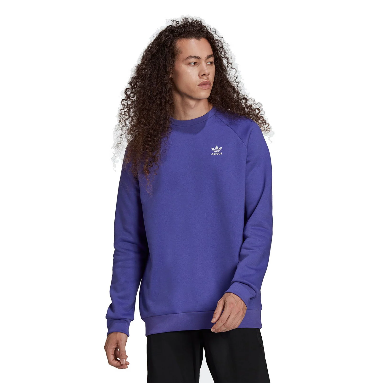 adidas Originals Adicolor Essentials Trefoil Crewneck Sweat - Purple - Image 2