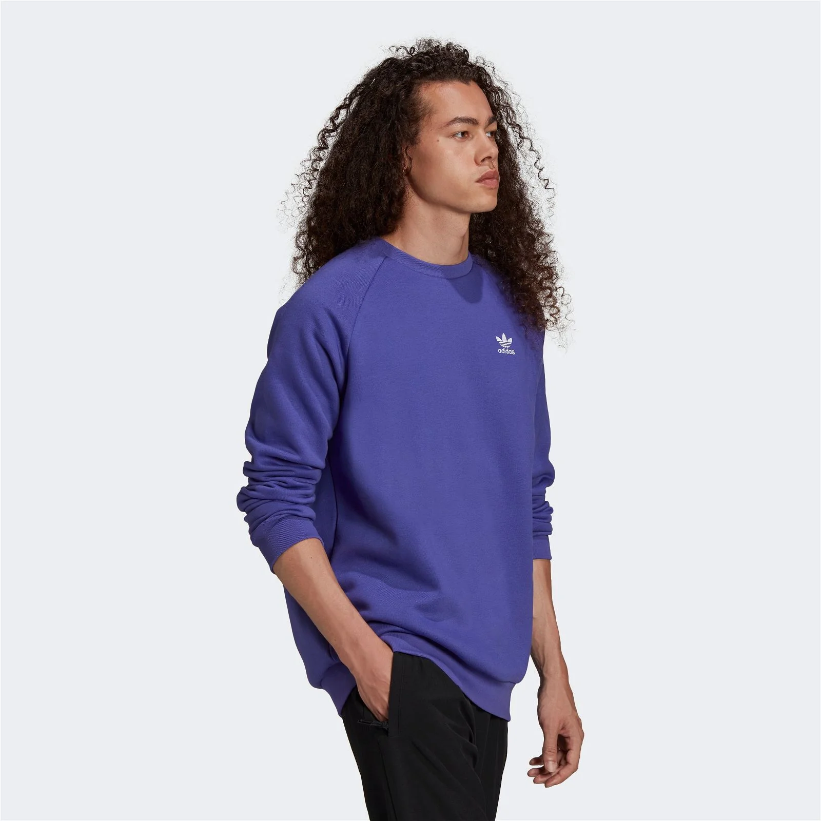 adidas Originals Adicolor Essentials Trefoil Crewneck Sweat - Purple - Image 4