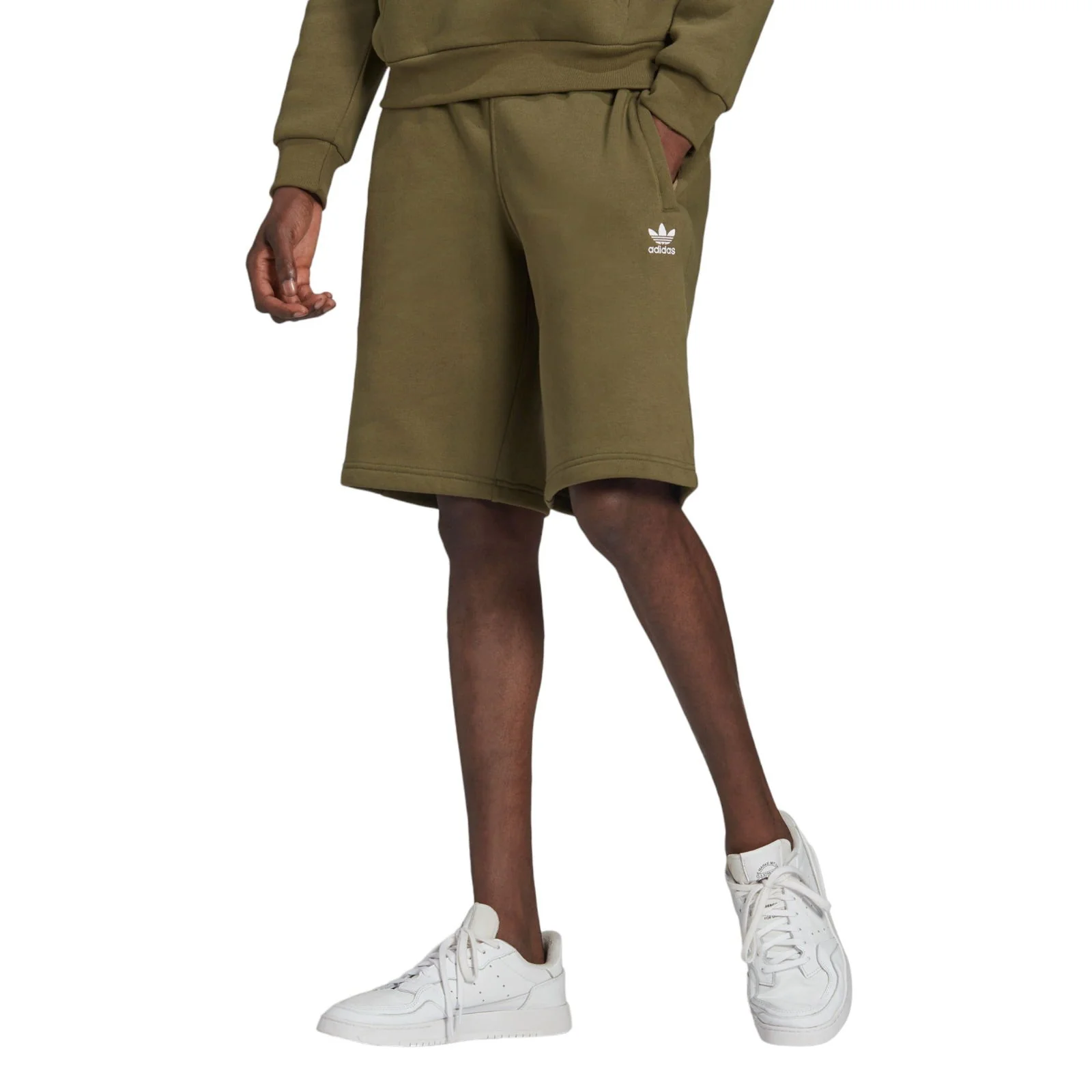 adidas Originals Adicolor Essentials Trefoil Shorts - Olive Green - Image 2
