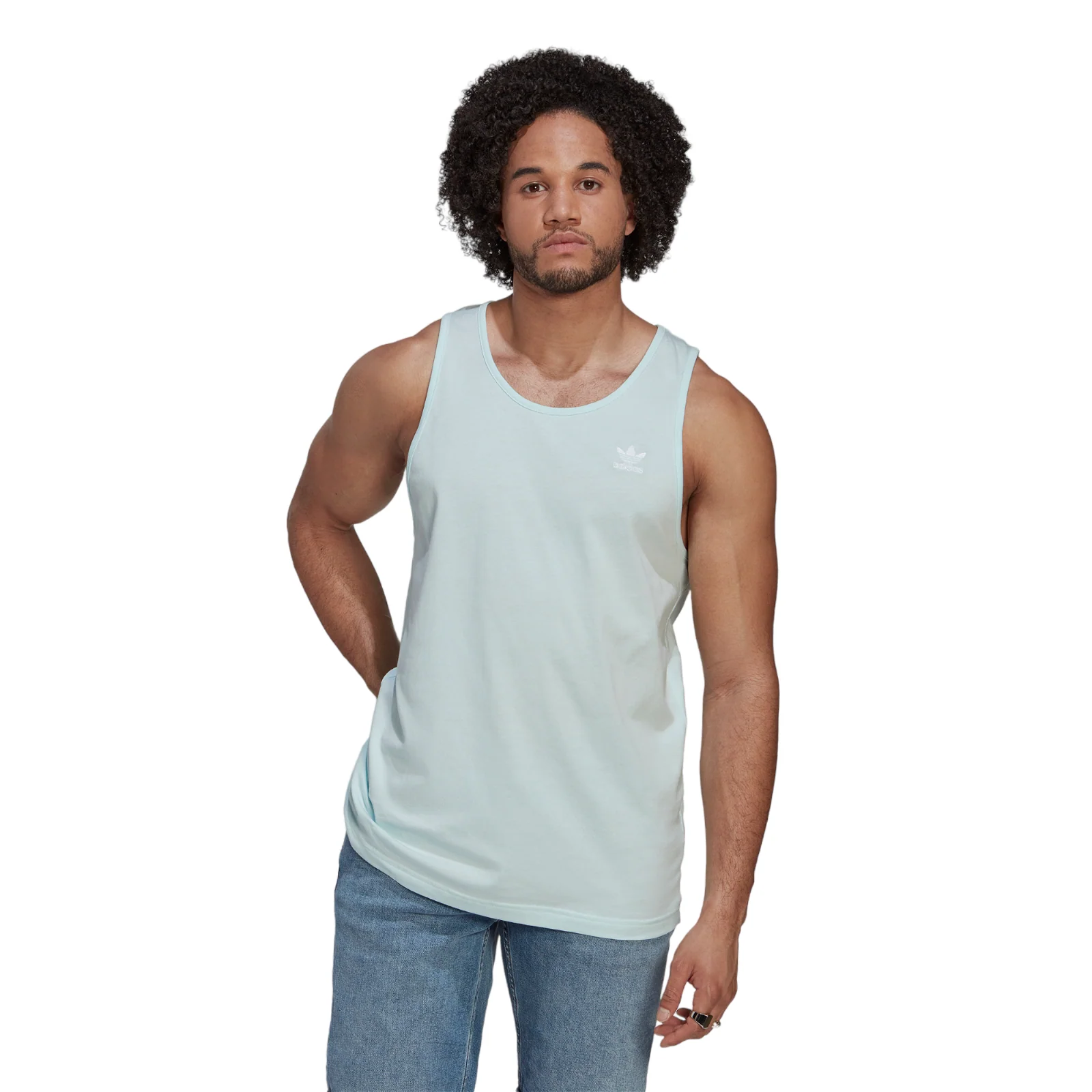 adidas Originals Adicolor Essentials Trefoil Tank Top - Almost Blue - Image 2