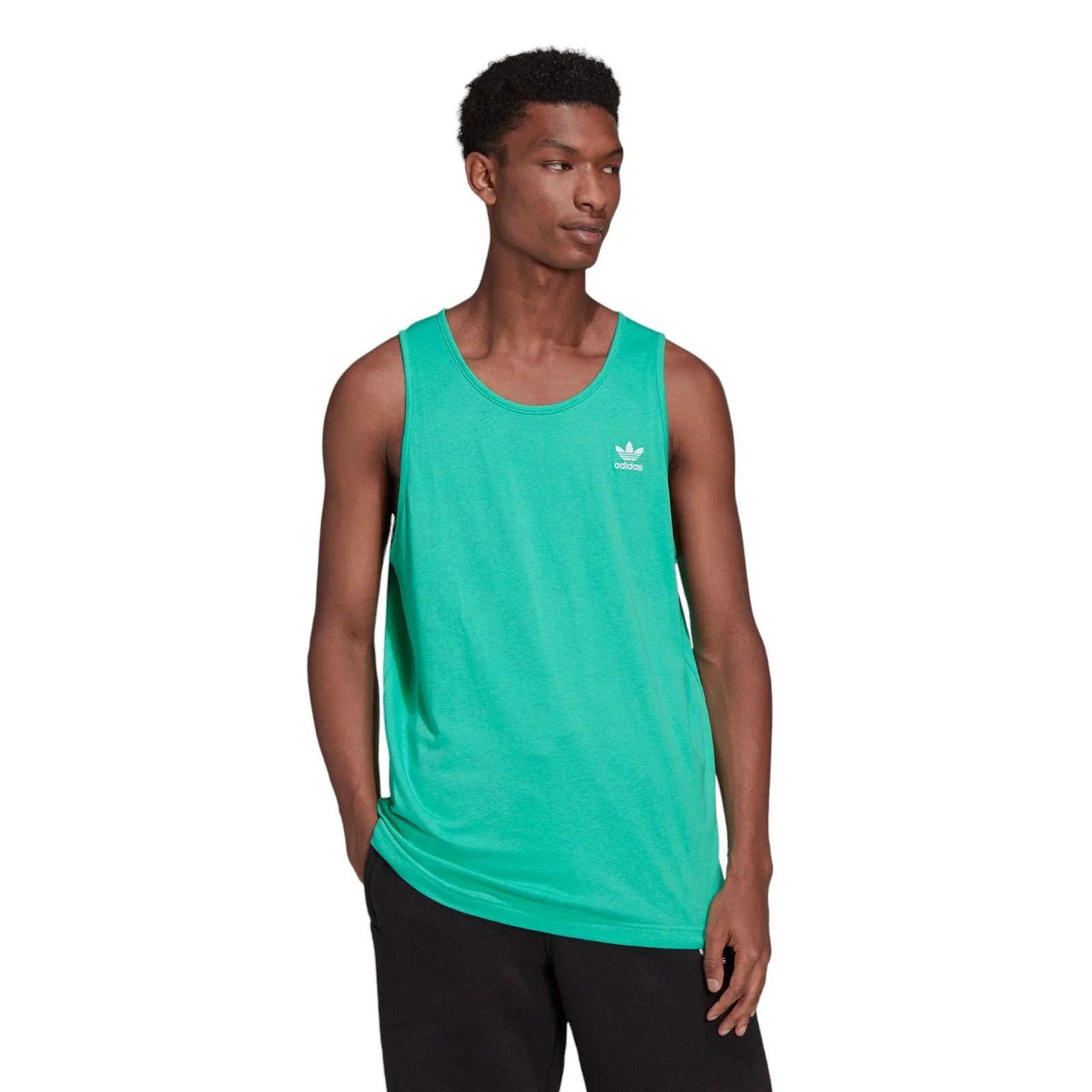 adidas Originals Adicolor Essentials Trefoil Tank Top - Hi-Res Green - Image 2