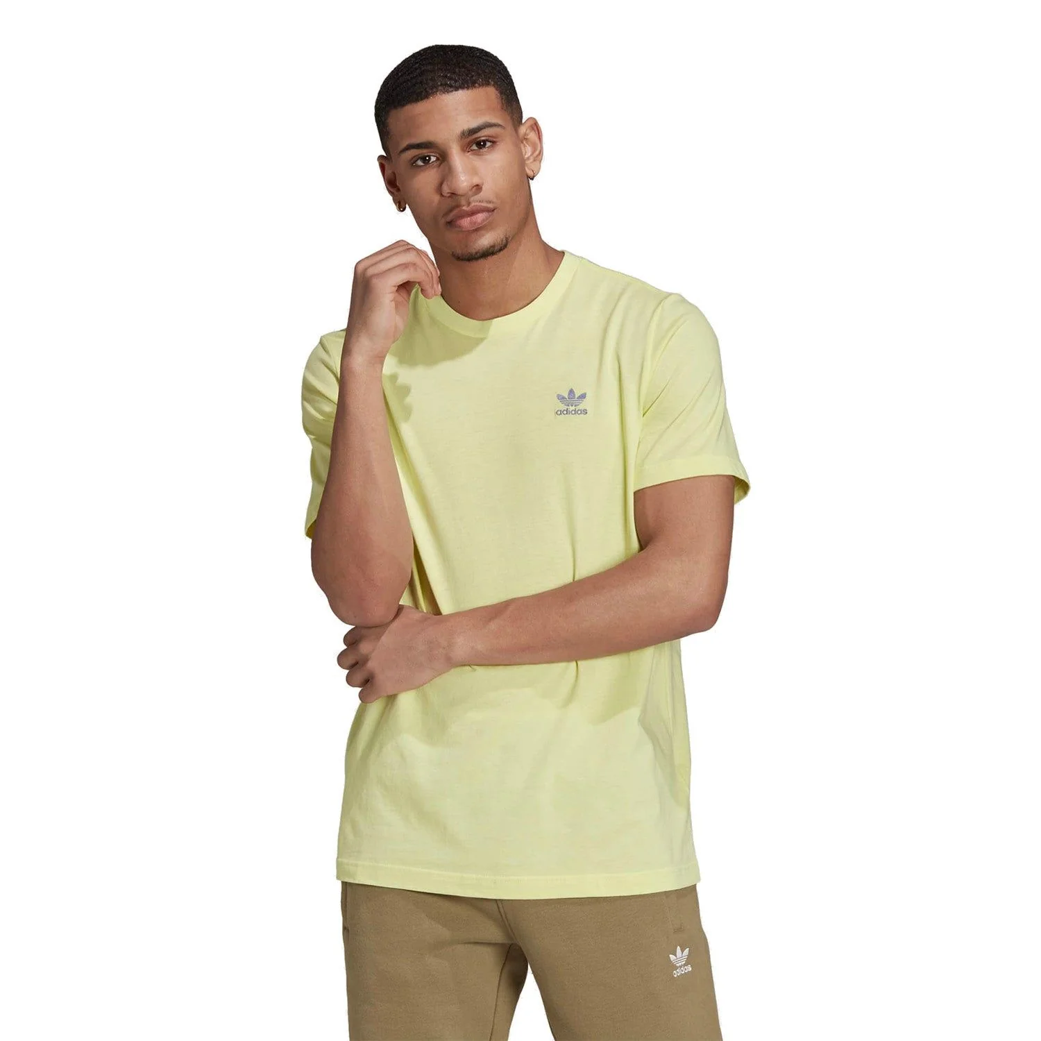 adidas Originals Adicolor Essentials Trefoil Tee - Pulse Yellow - Image 3