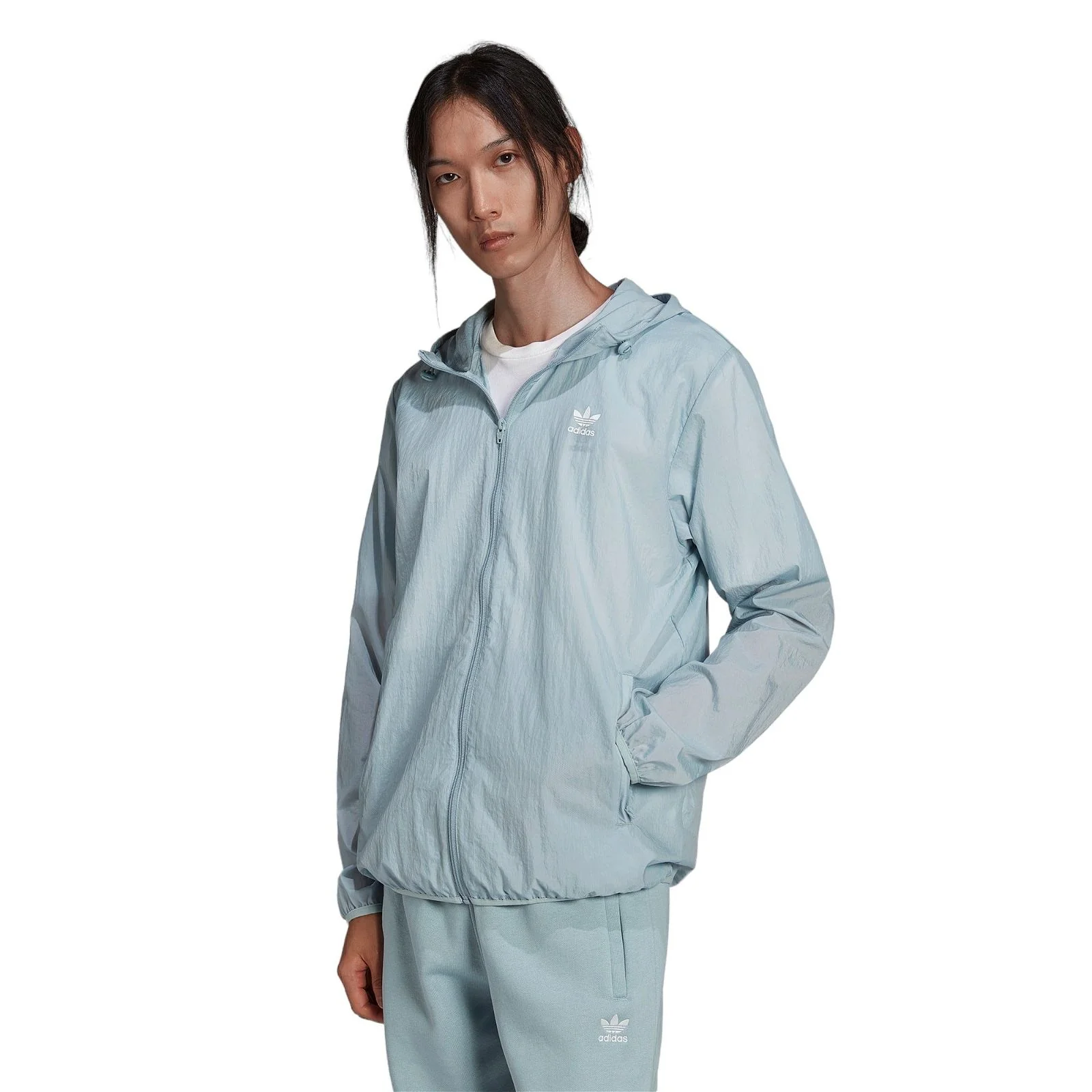 adidas Originals Adicolor Essentials Trefoil Windbreaker - Magic Grey - Image 2