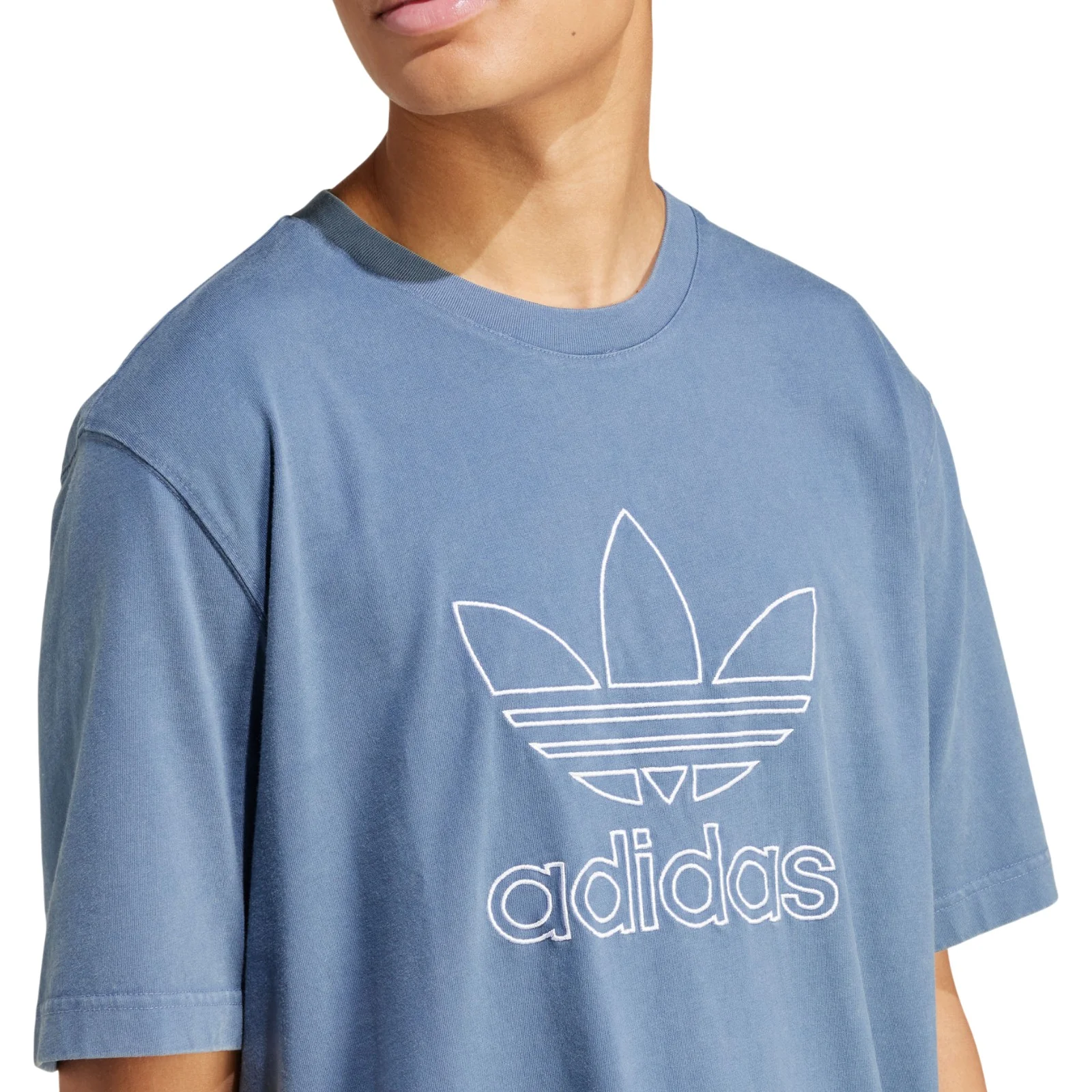adidas Originals Adicolor Outline Trefoil T-Shirt - Blue - Image 2
