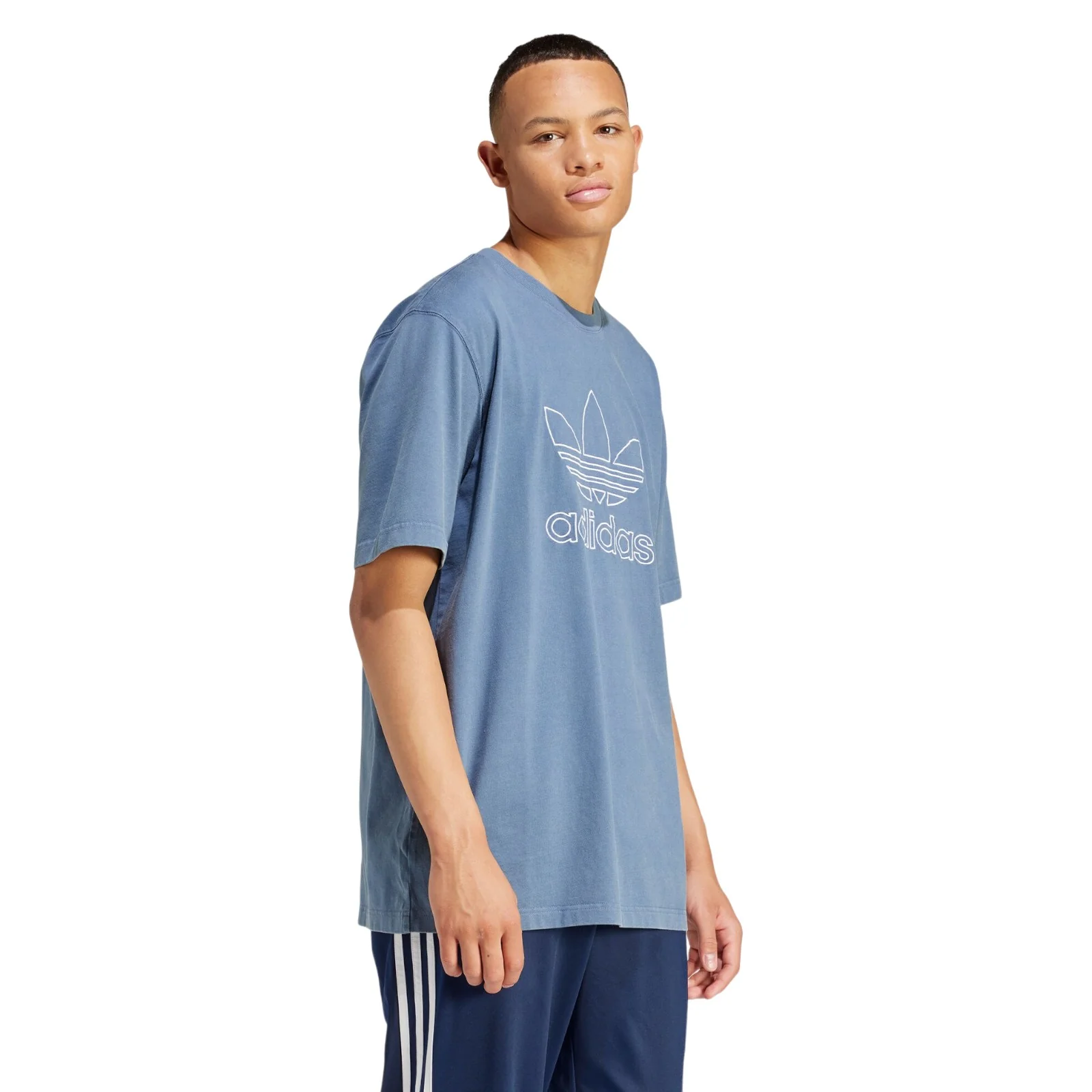 adidas Originals Adicolor Outline Trefoil T-Shirt - Blue - Image 5