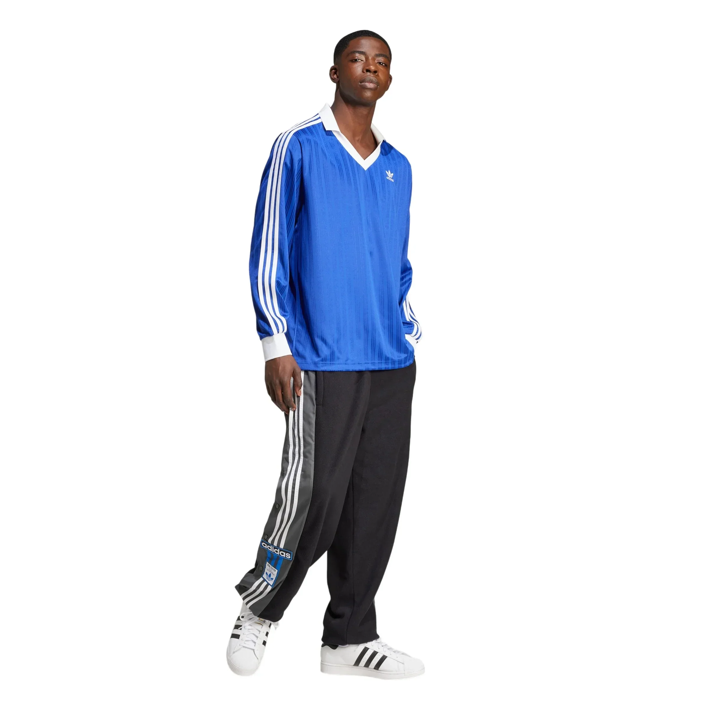 adidas Originals Adicolor Piqué Soccer Long Sleeve Tee - Semi Lucid Blue - Image 4