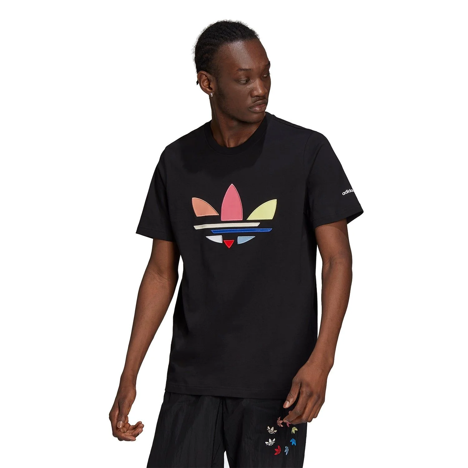 adidas Originals Adicolor Shattered Trefoil Tee - Black - Image 2