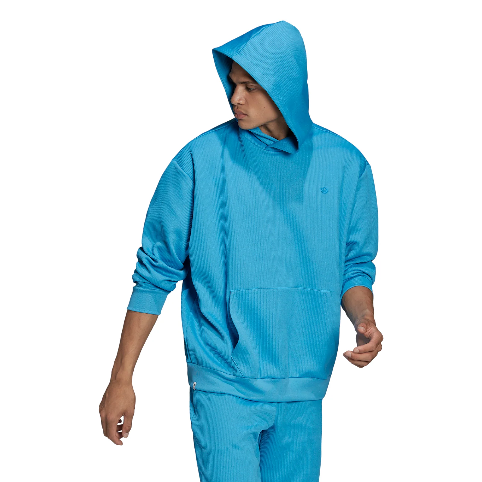 adidas Originals Adicolor Trefoil Plissé Hoodie - App Sky Rush - Image 2