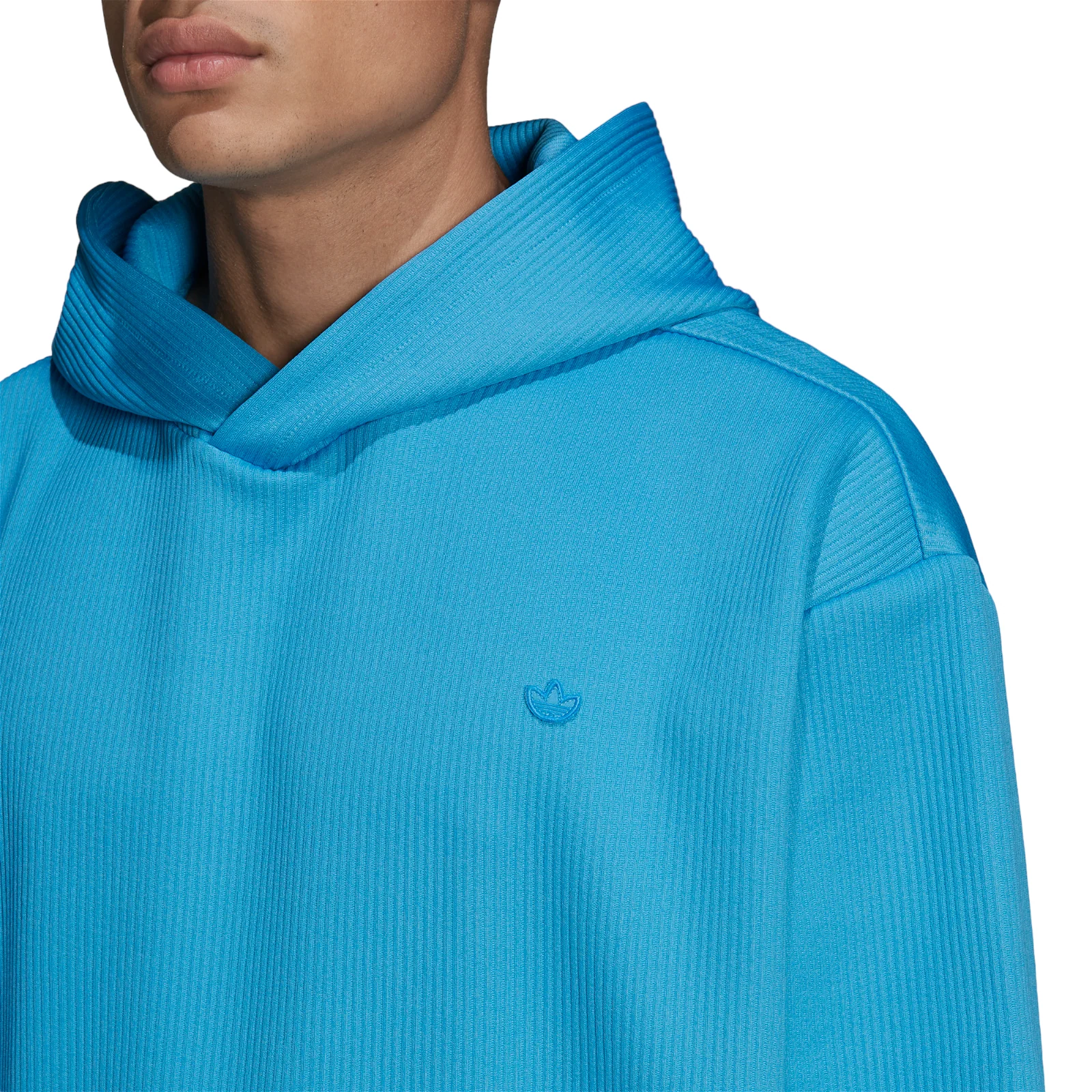 adidas Originals Adicolor Trefoil Plissé Hoodie - App Sky Rush - Image 5
